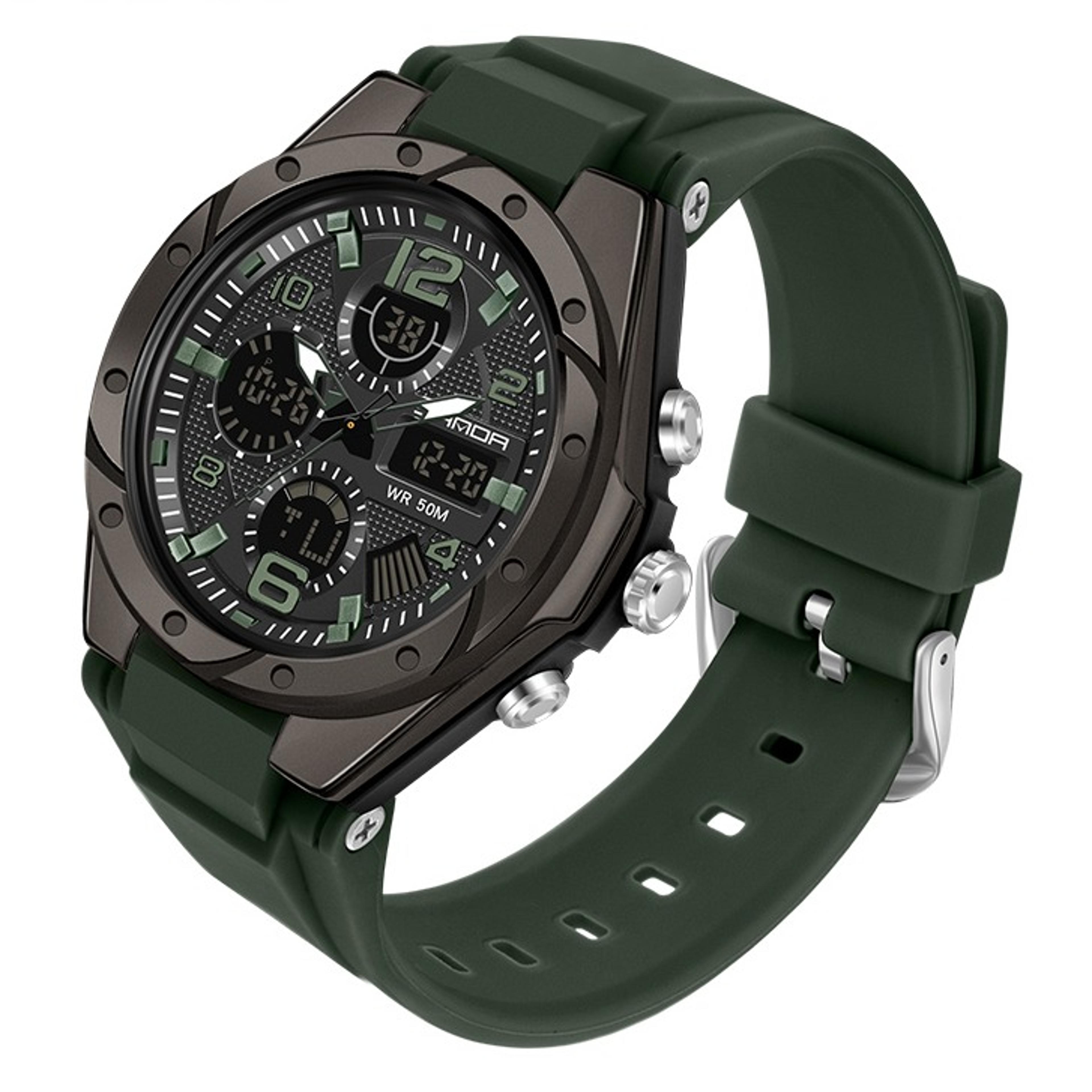 womens led digital sport watch water proof dual display quartz watch