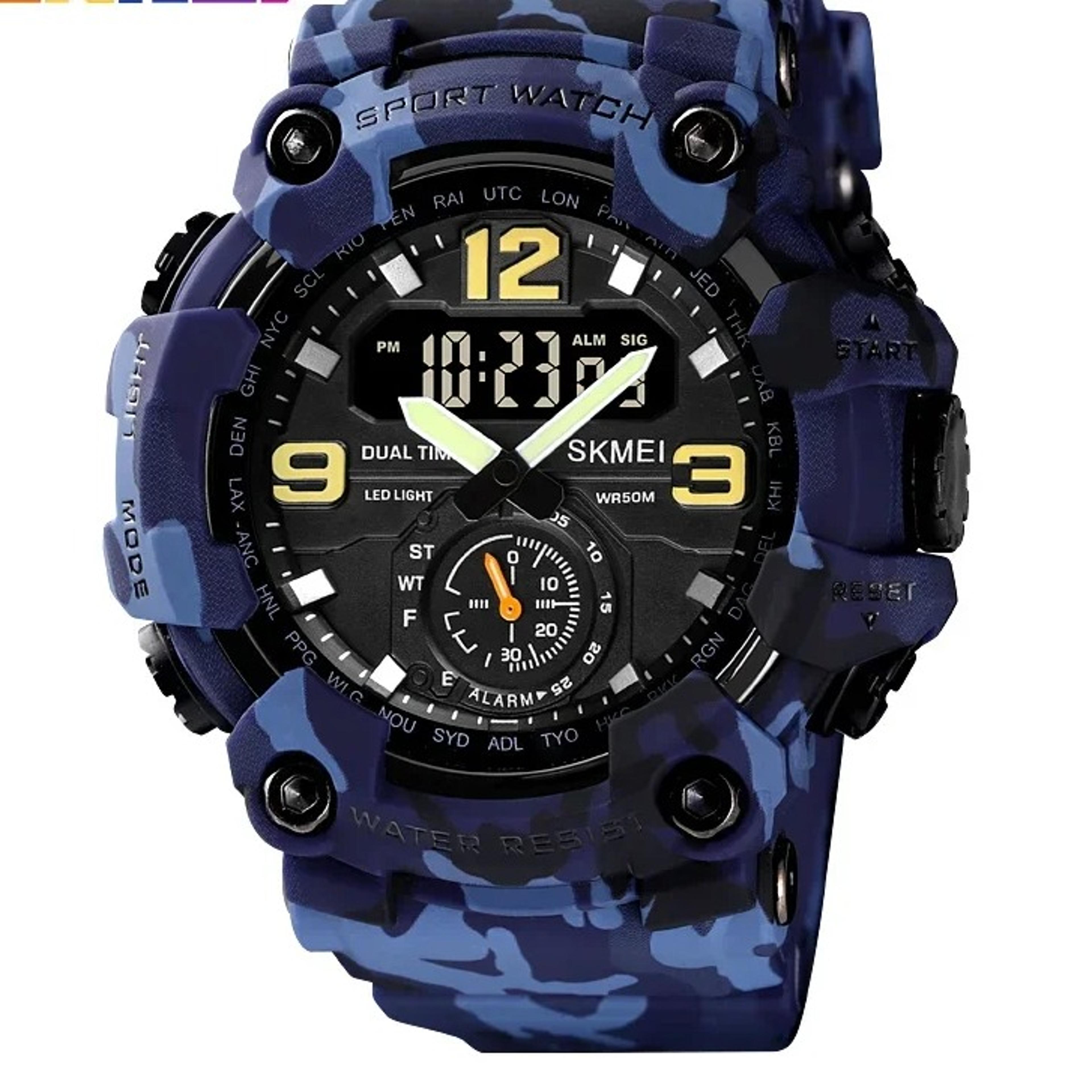 time analog digital sports watch for men