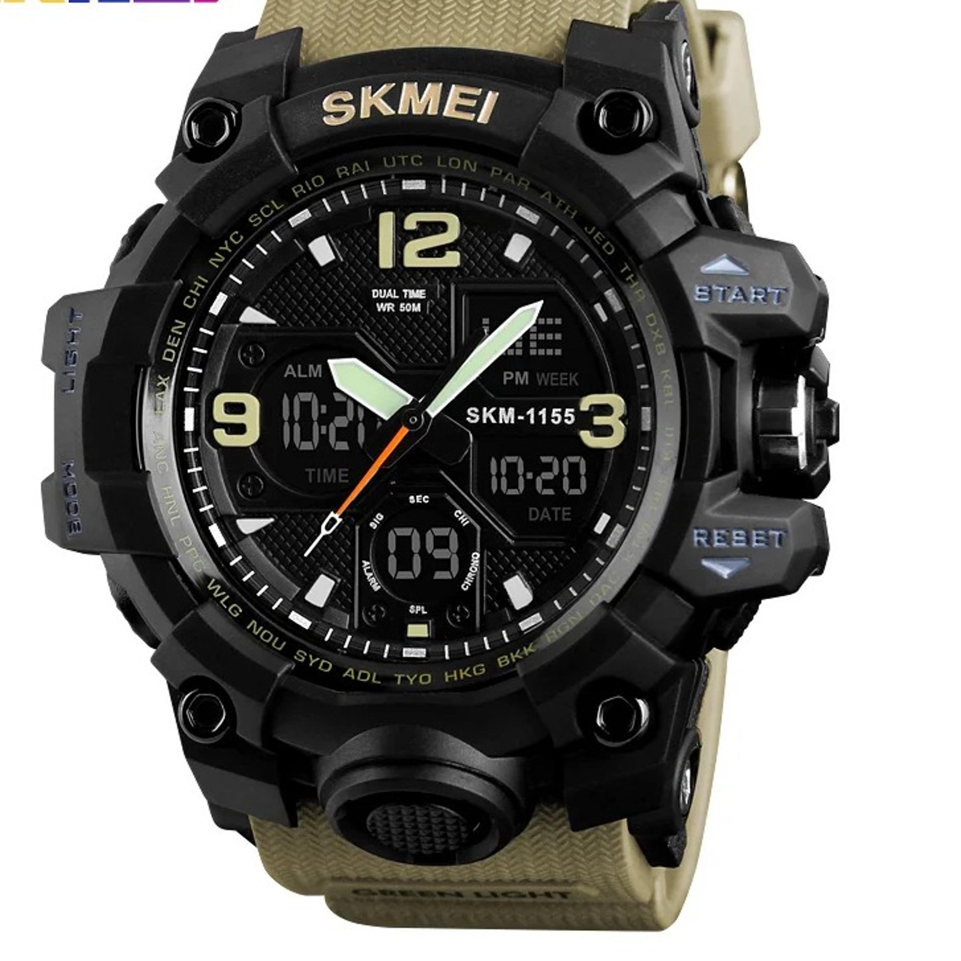 mens water proof dual display military sports watch