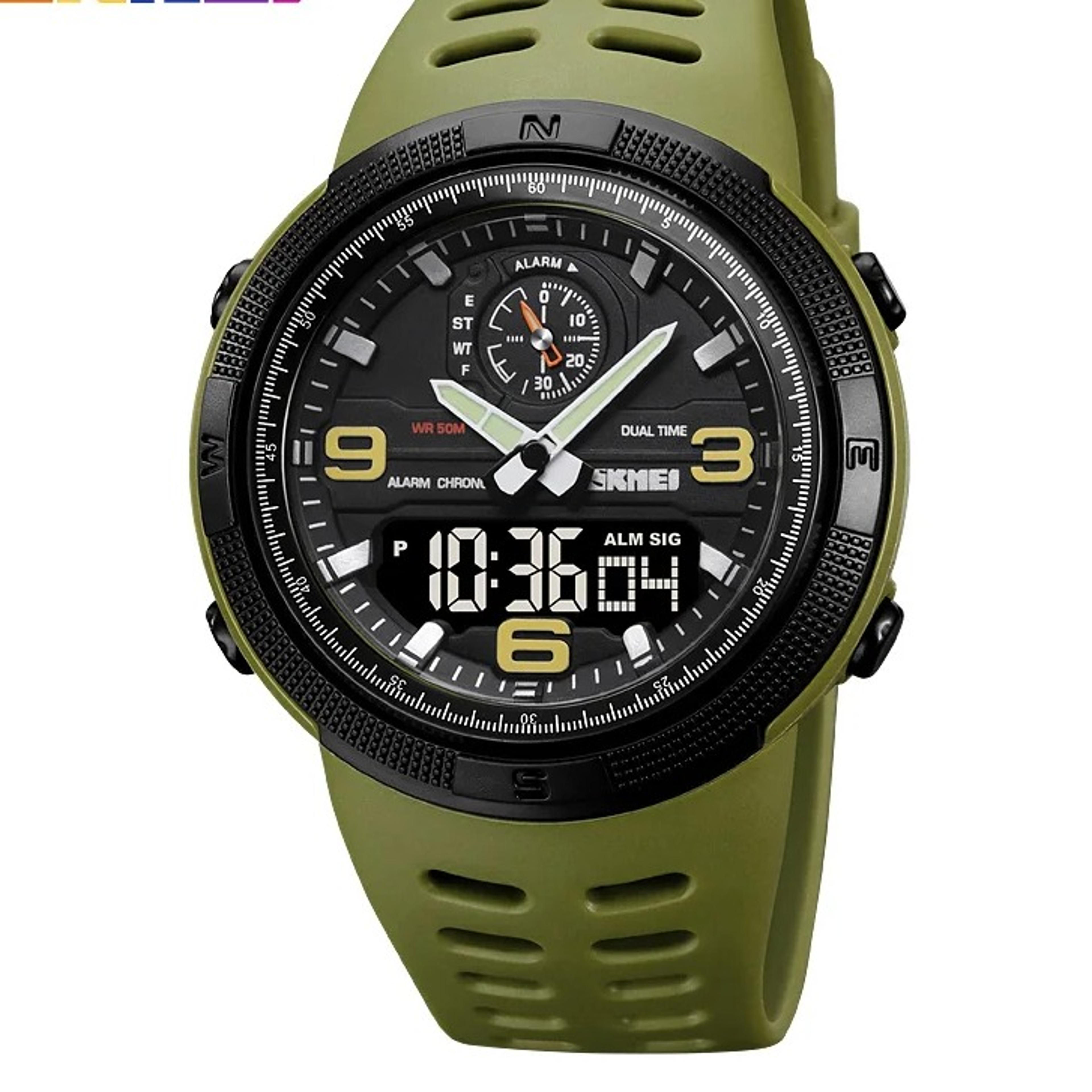 dual display waterproof sports watch for men