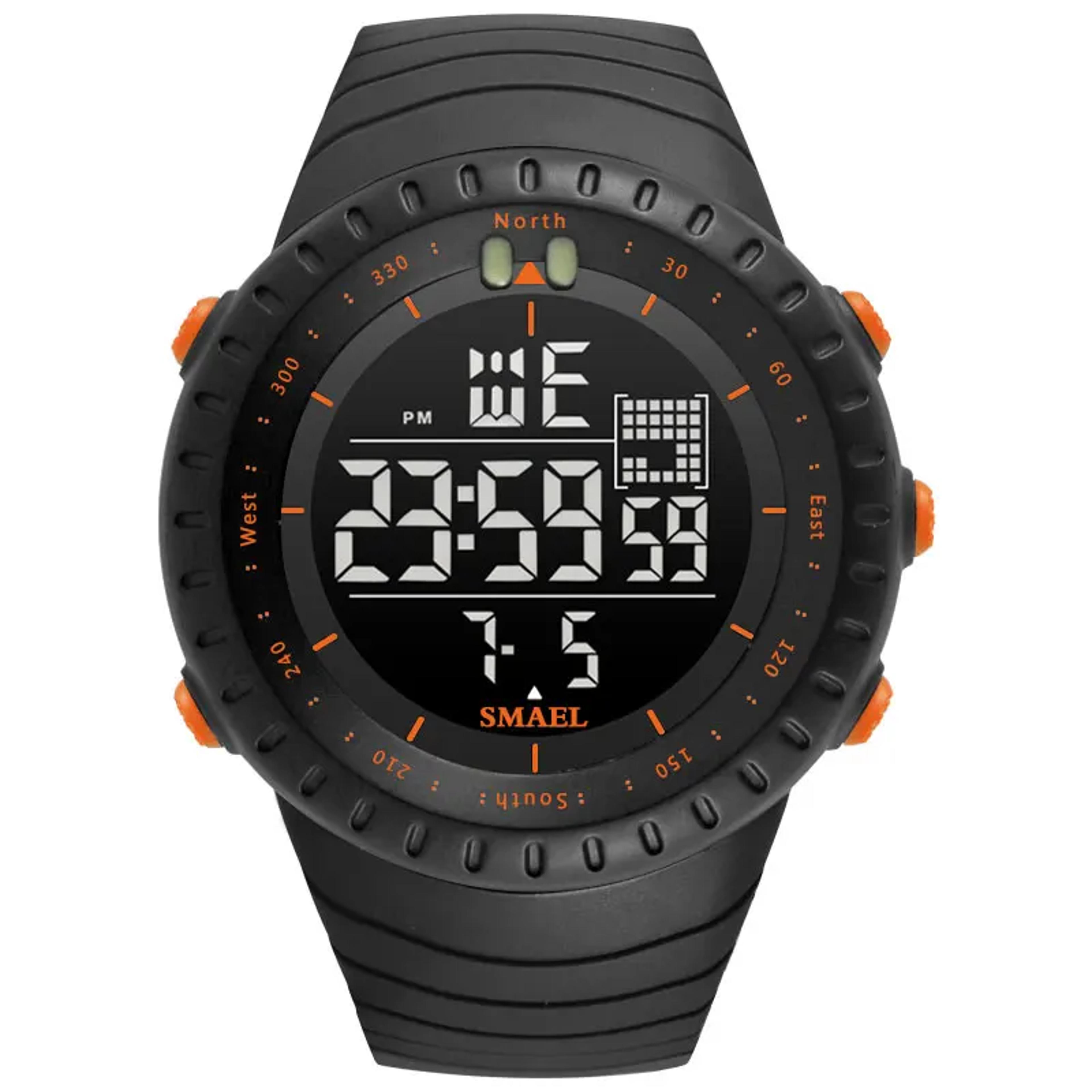 mens water proof digital sports watch with led back light, alarm & stop watch