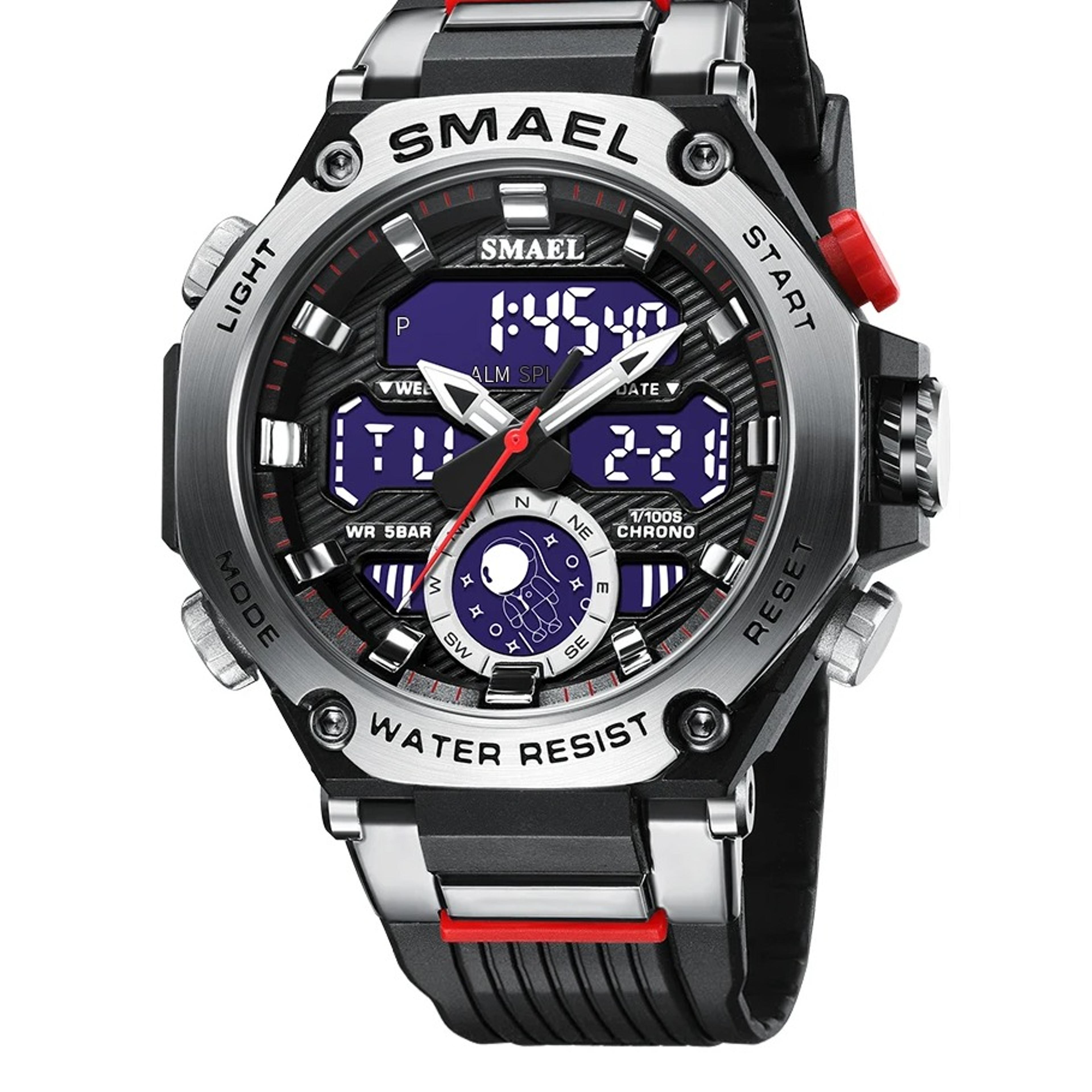 astro dual display sports watch with chronograph and led back light