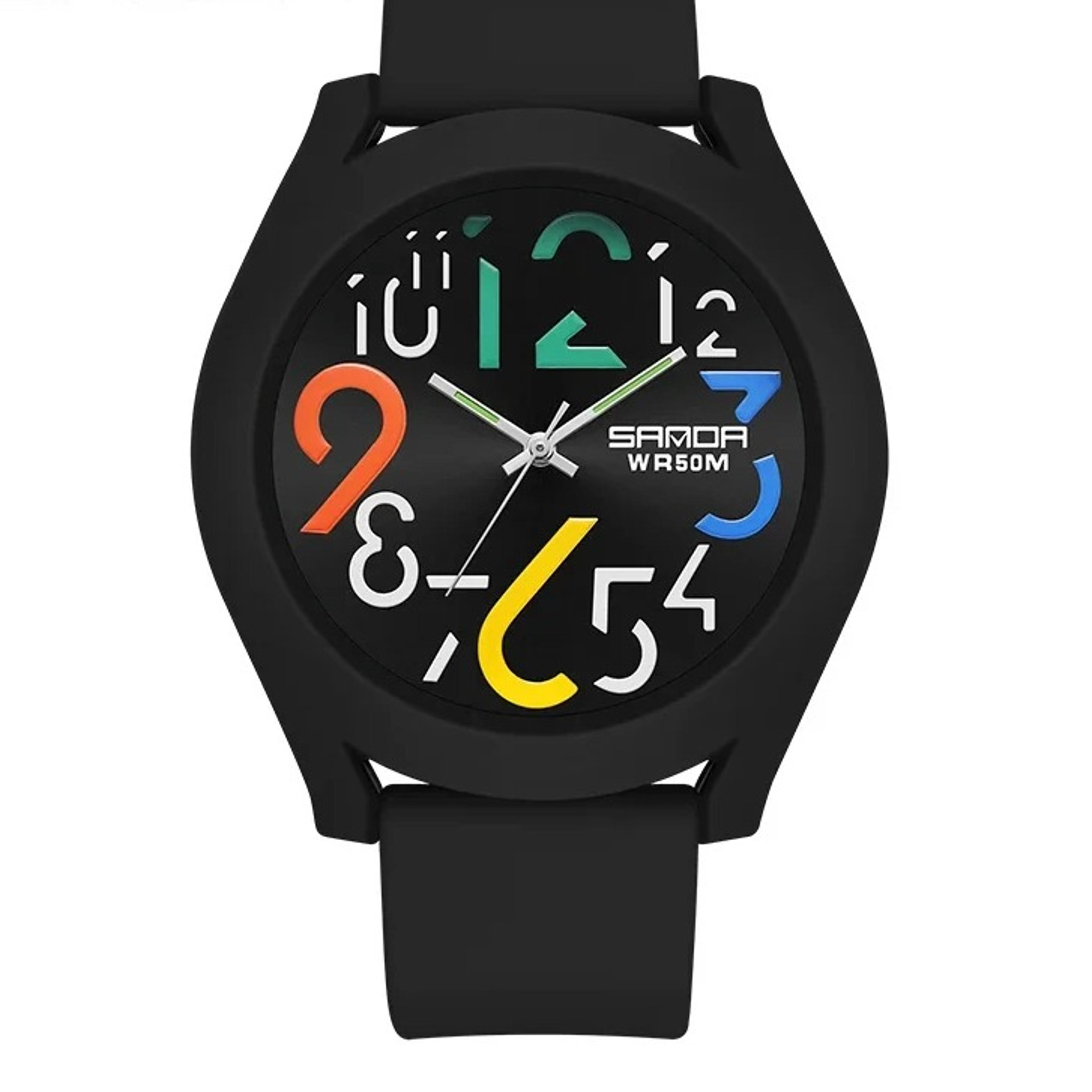 everyday waterproof quartz watch with silicone strap