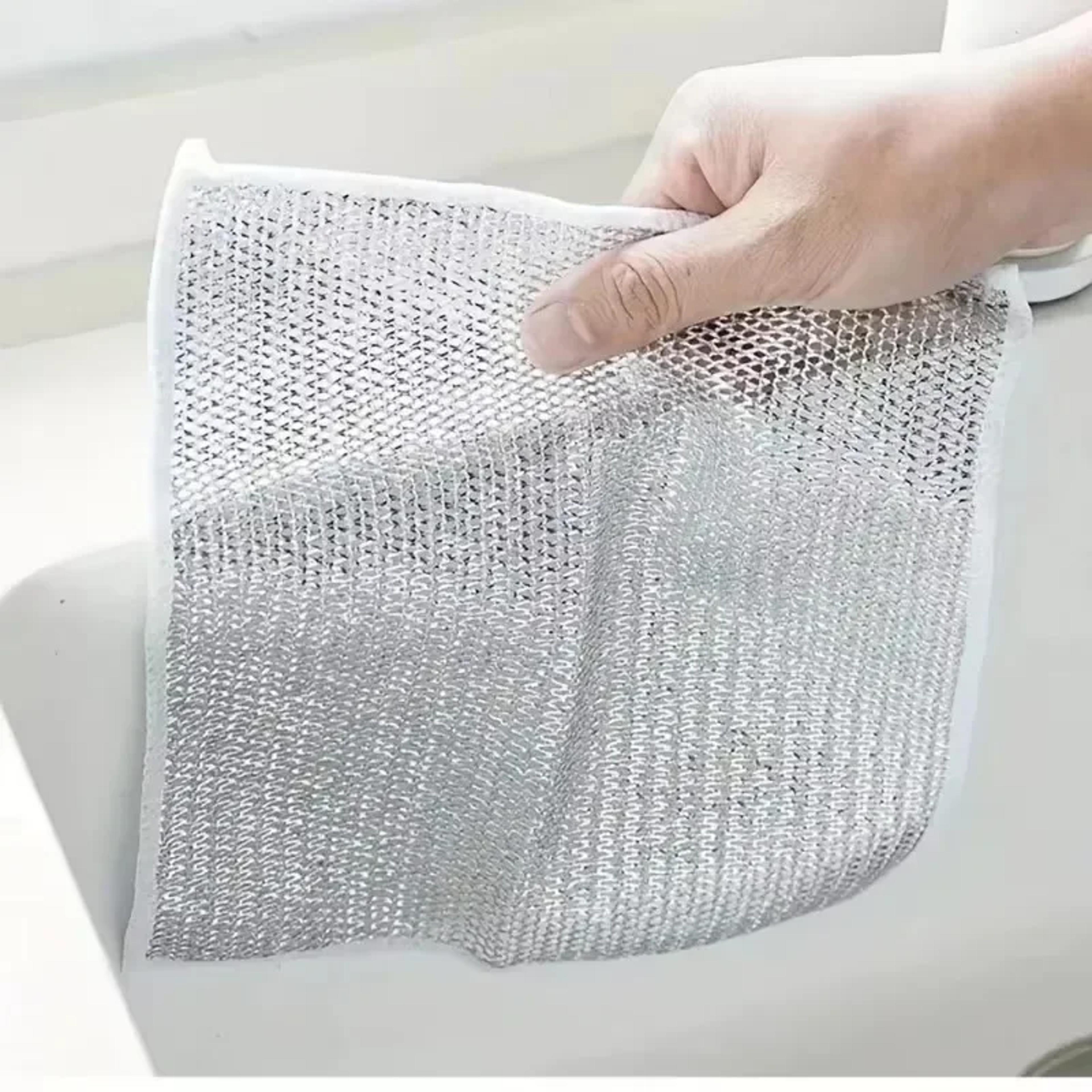 non scratch steel wire cleaning cloth reusable microfiber dishwashing scrubber