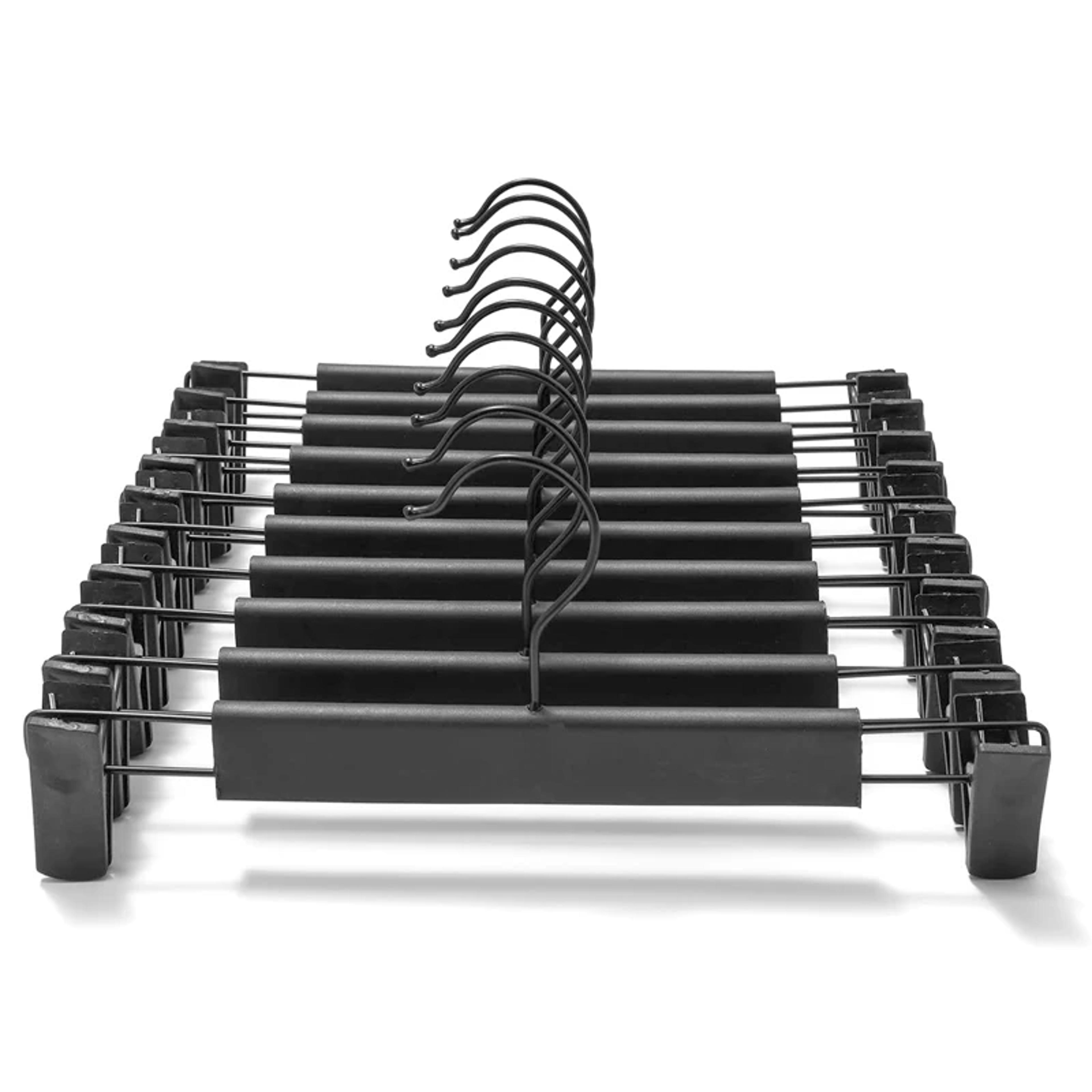 space saving pants hangers with adjustable clips for skirts jeans and trousers