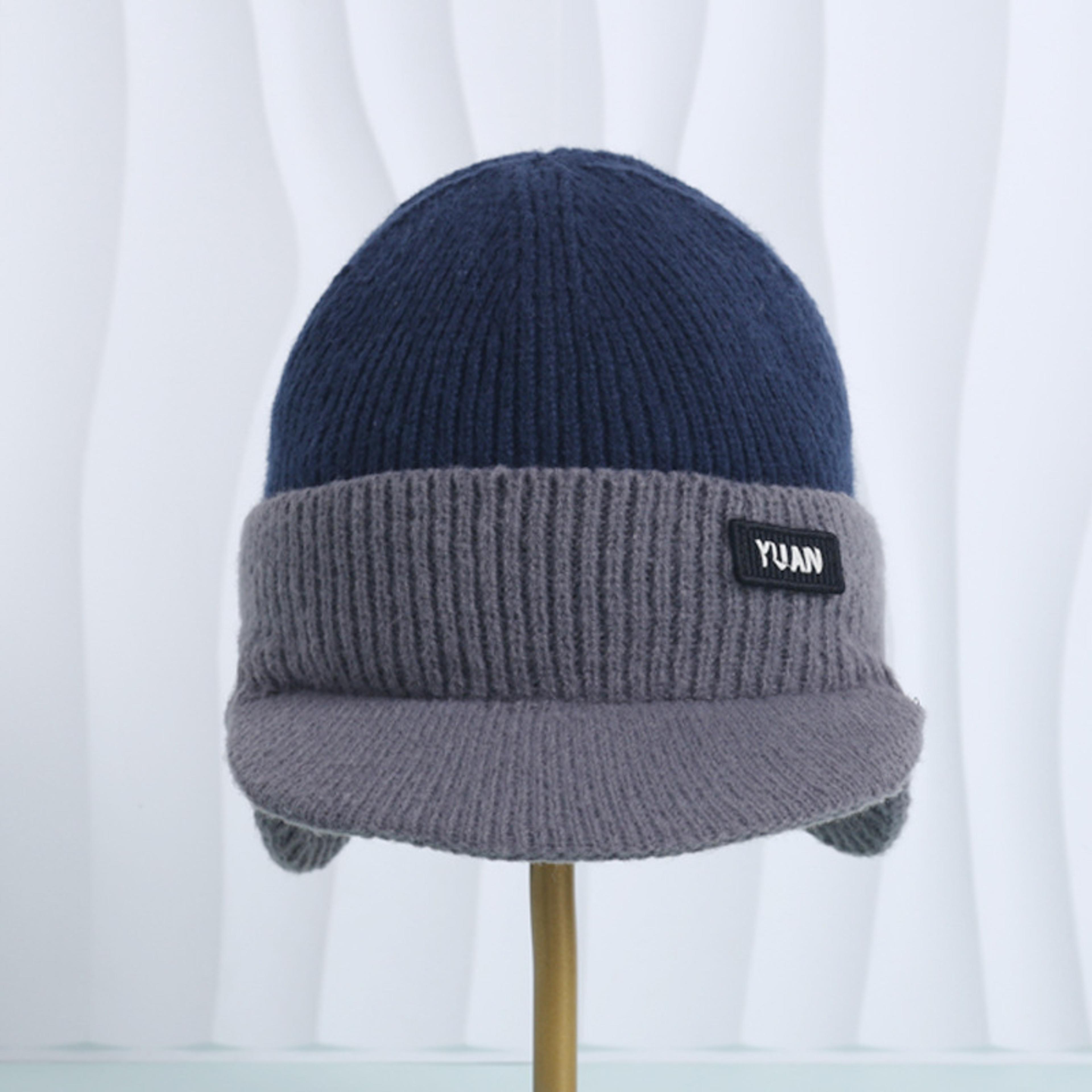 winter thermal baseball cap with ear flaps windproof fleece hat for men and women