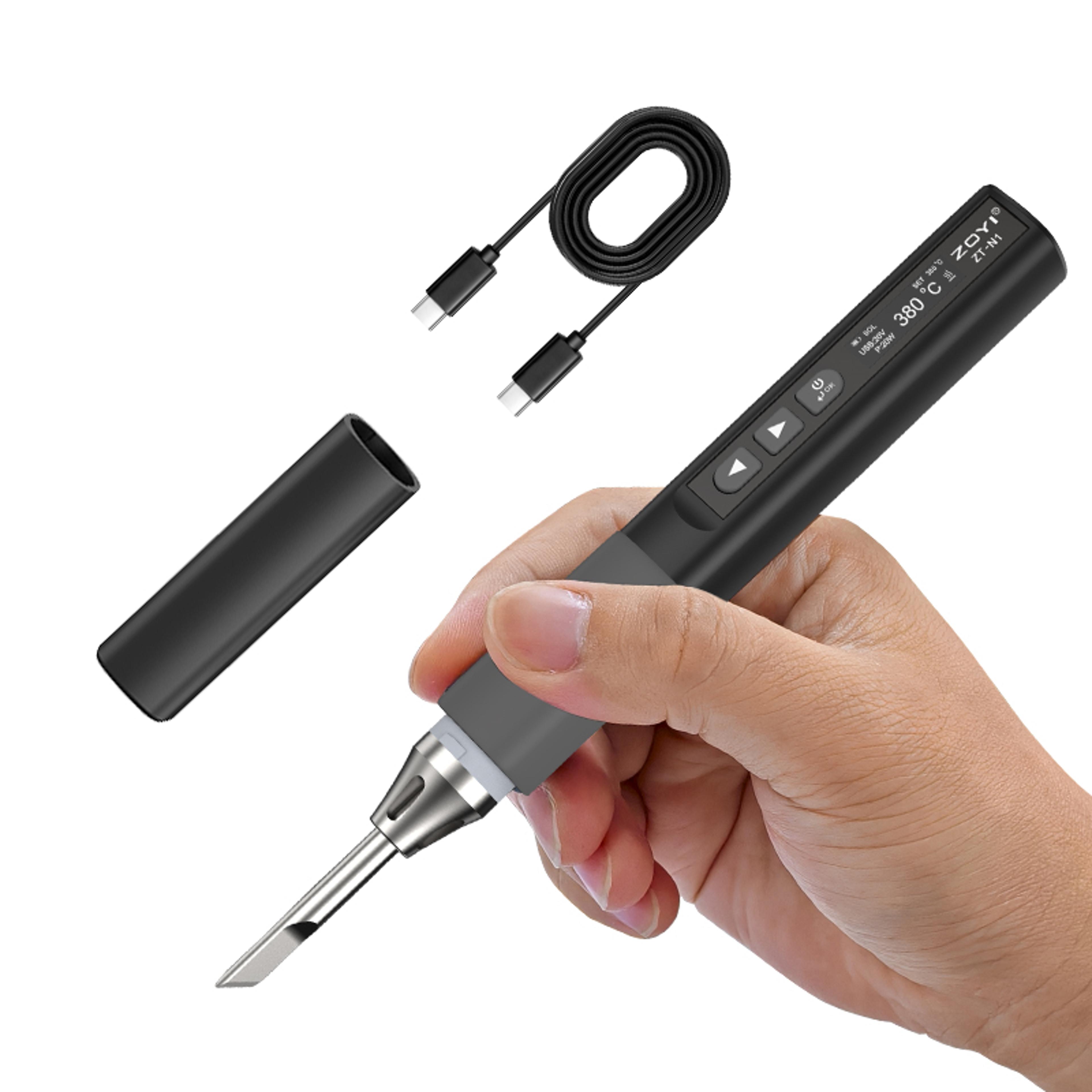 smart soldering iron with display and adjustable temperature