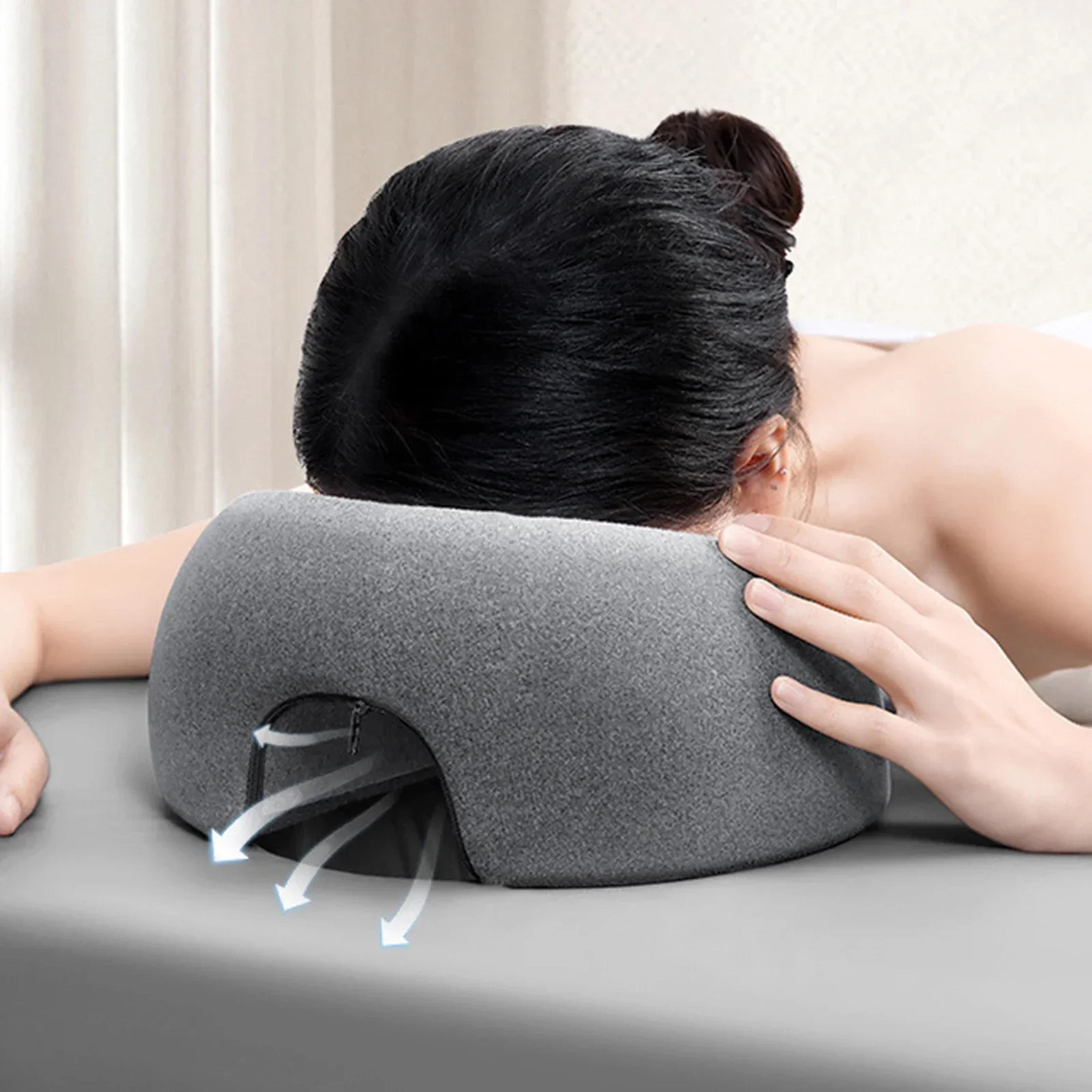 ergonomic face down pillow memory foam massage headrest for comfortable prone resting