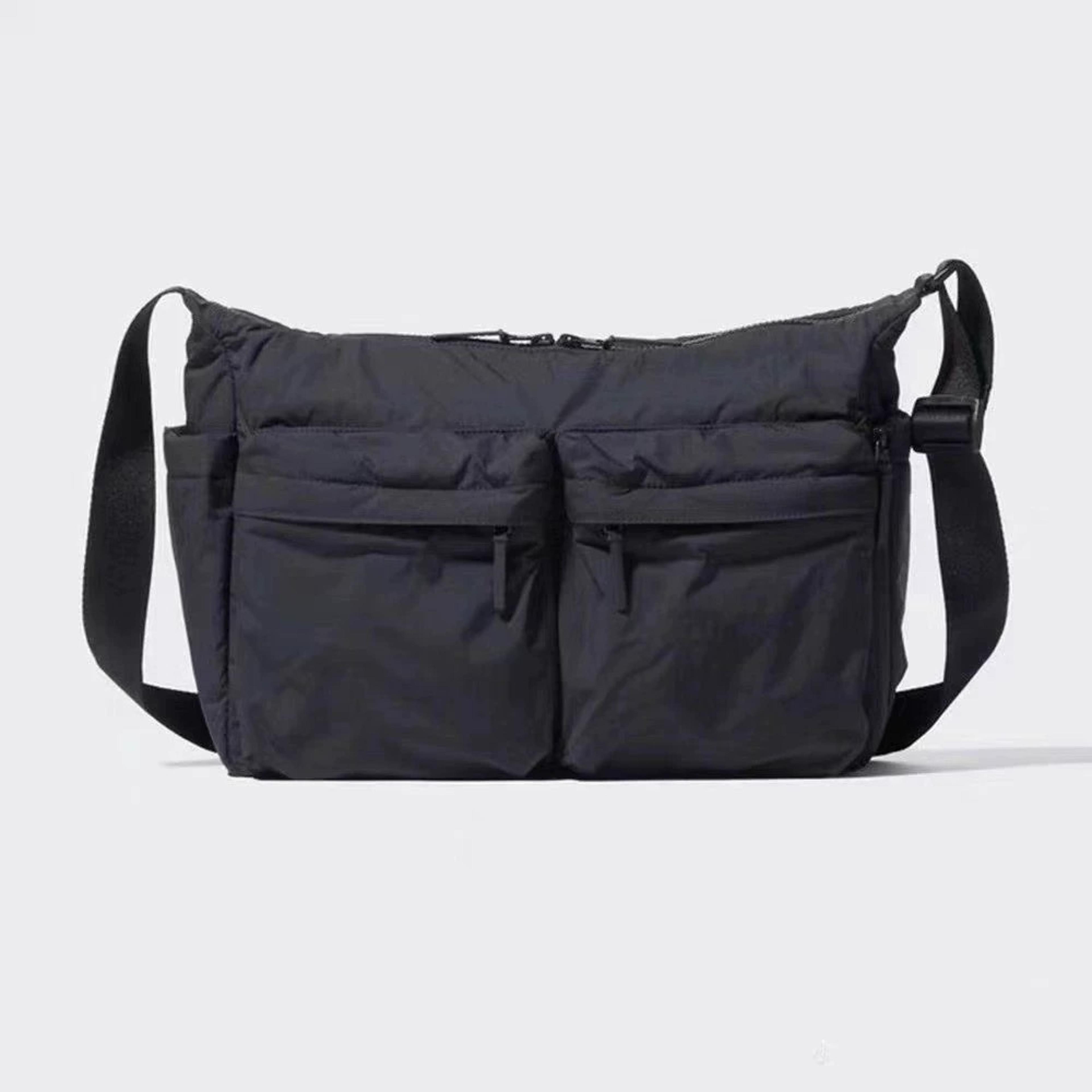 thickened laptop messenger bag with multi pocket storage and waterproof nylon design
