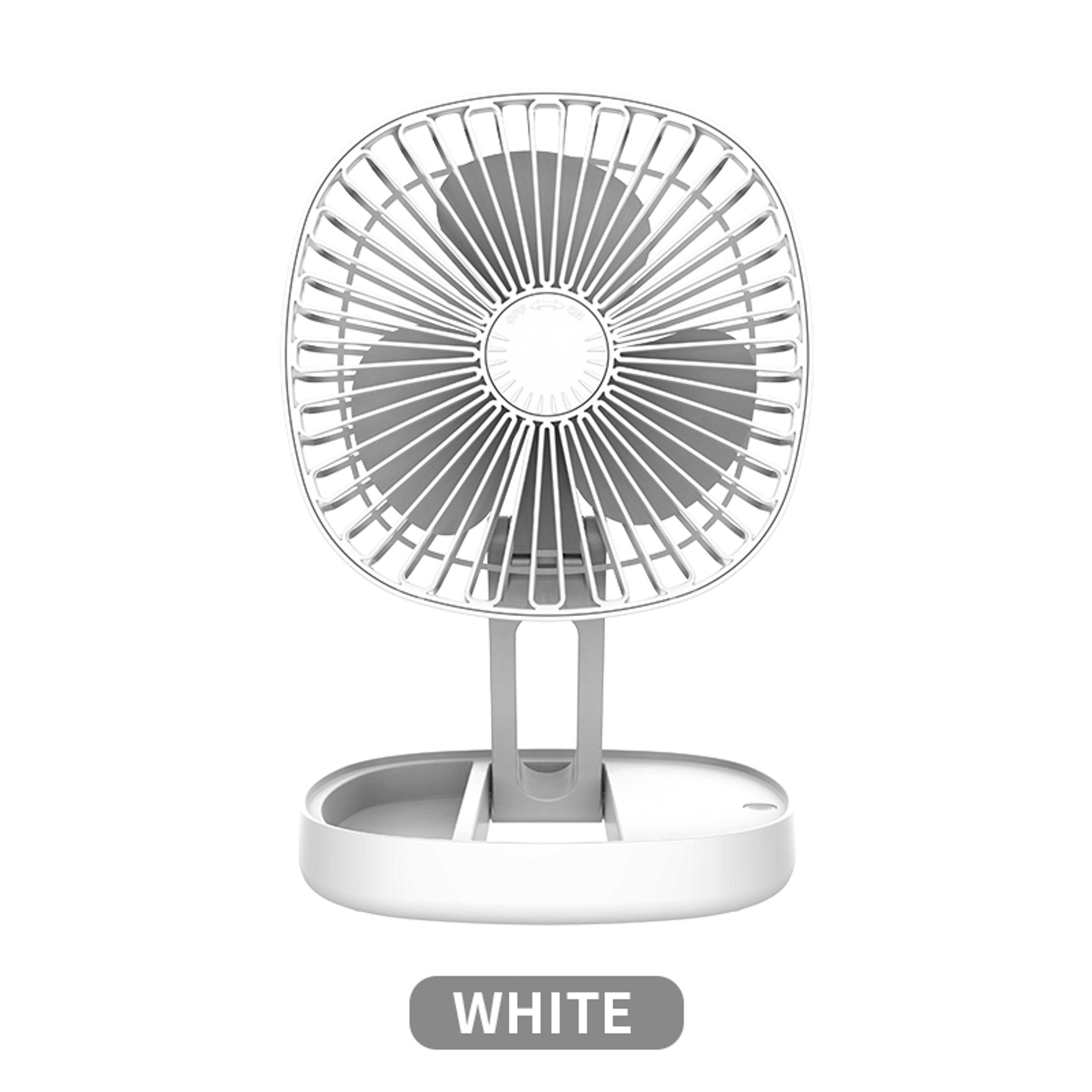 foldable rechargeable desk fan with wall mount and adjustable airflow