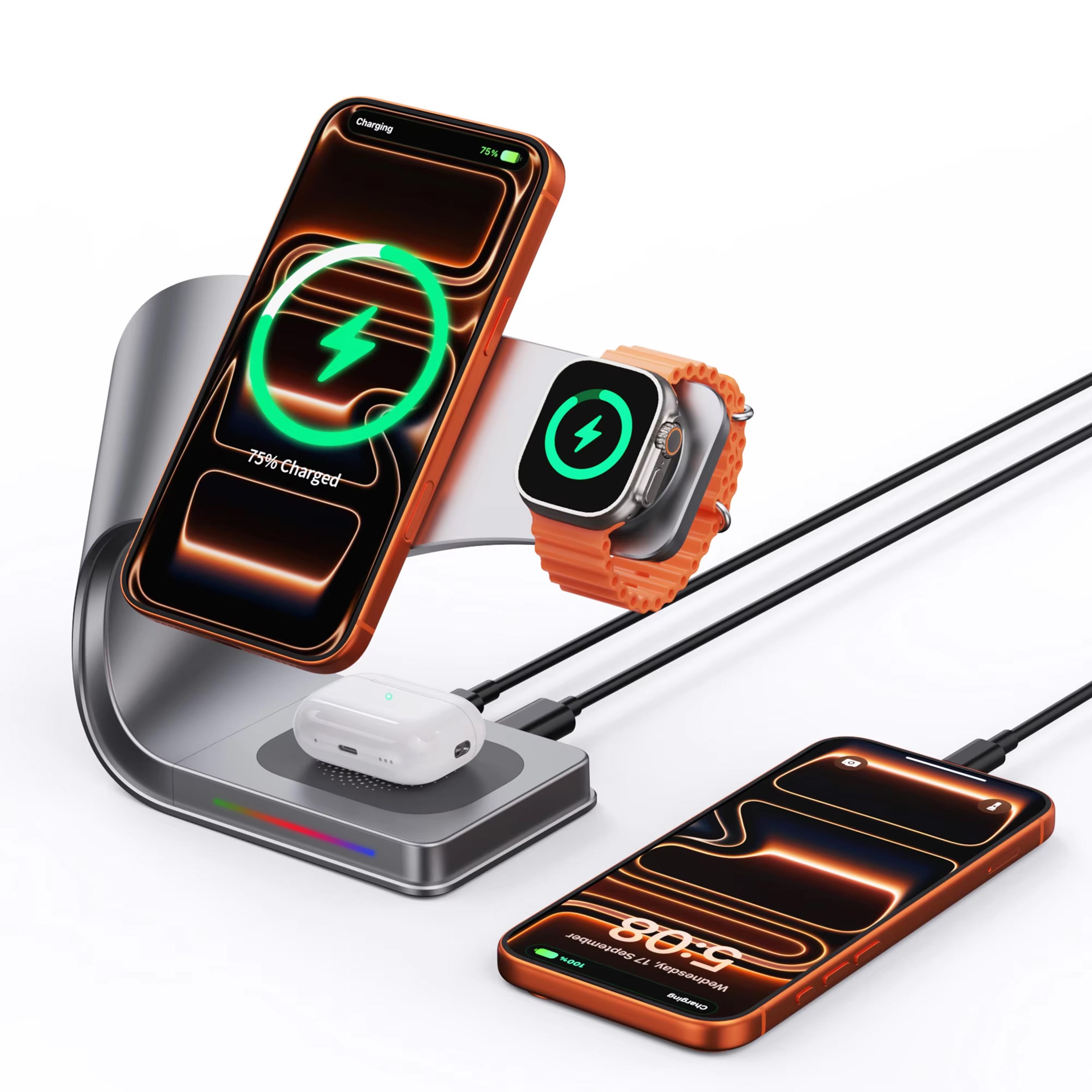 magnetic wireless charger stand with fast charging
