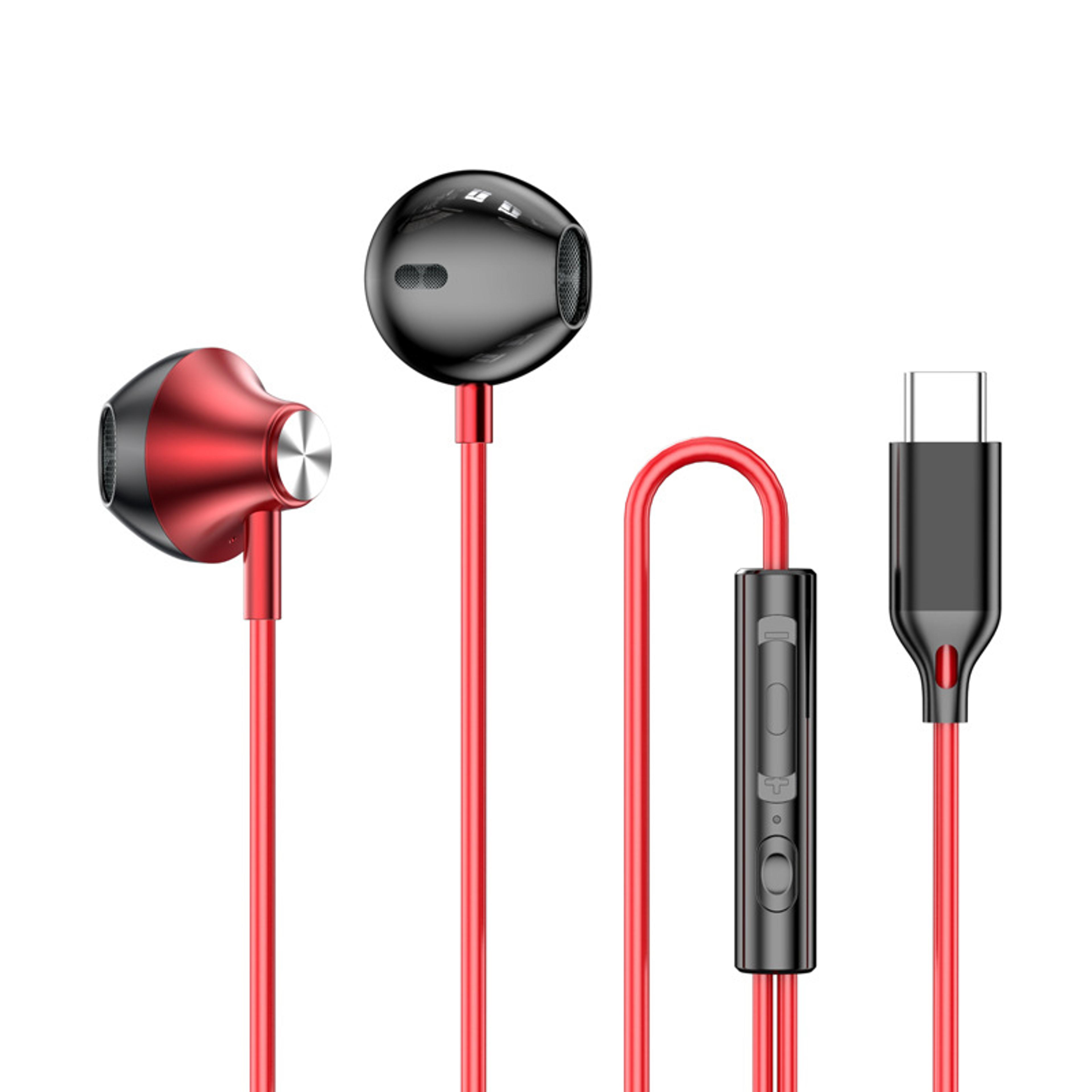 usb c wired earphones with mic and hifi stereo sound