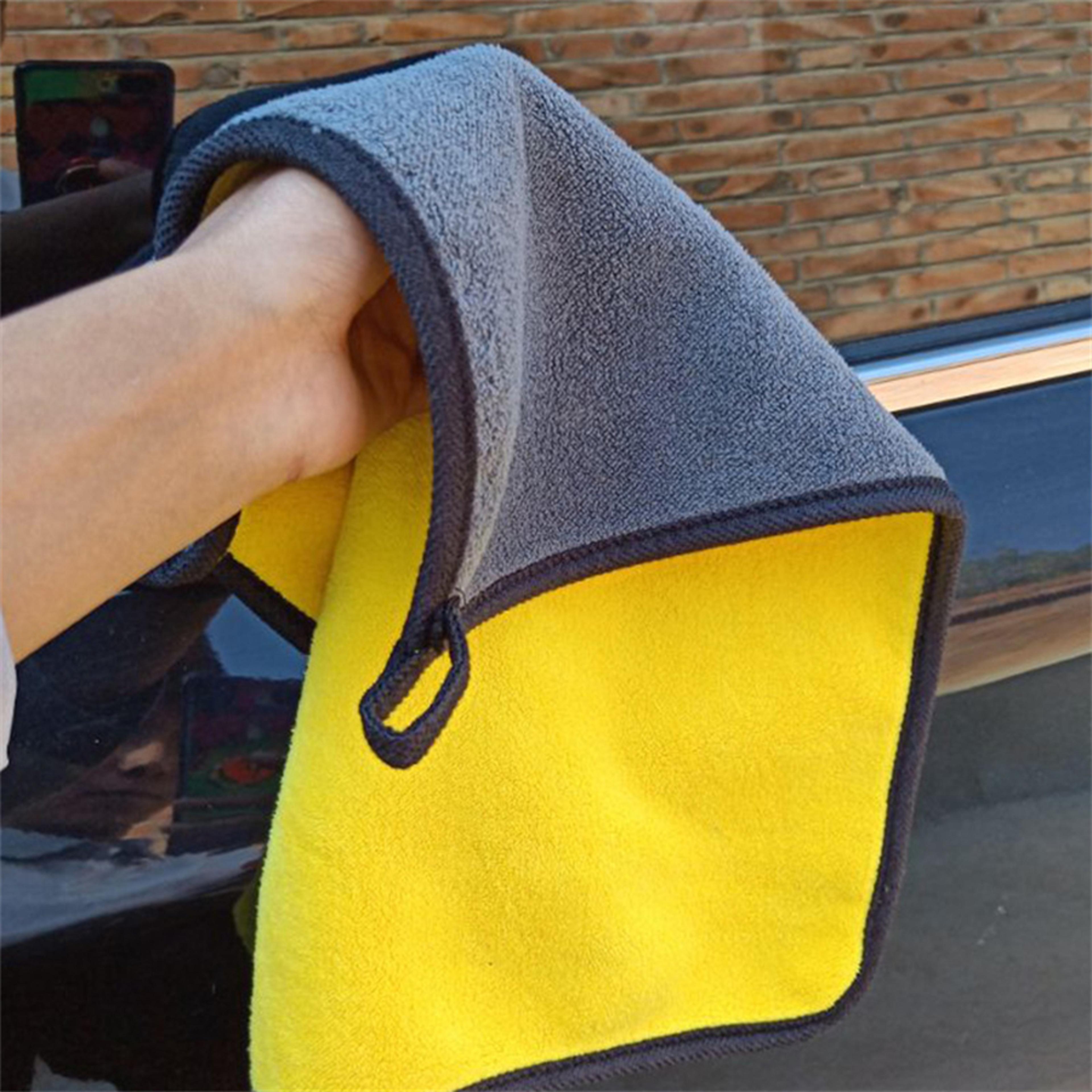double layer microfiber car cleaning towel for fast drying and detailing