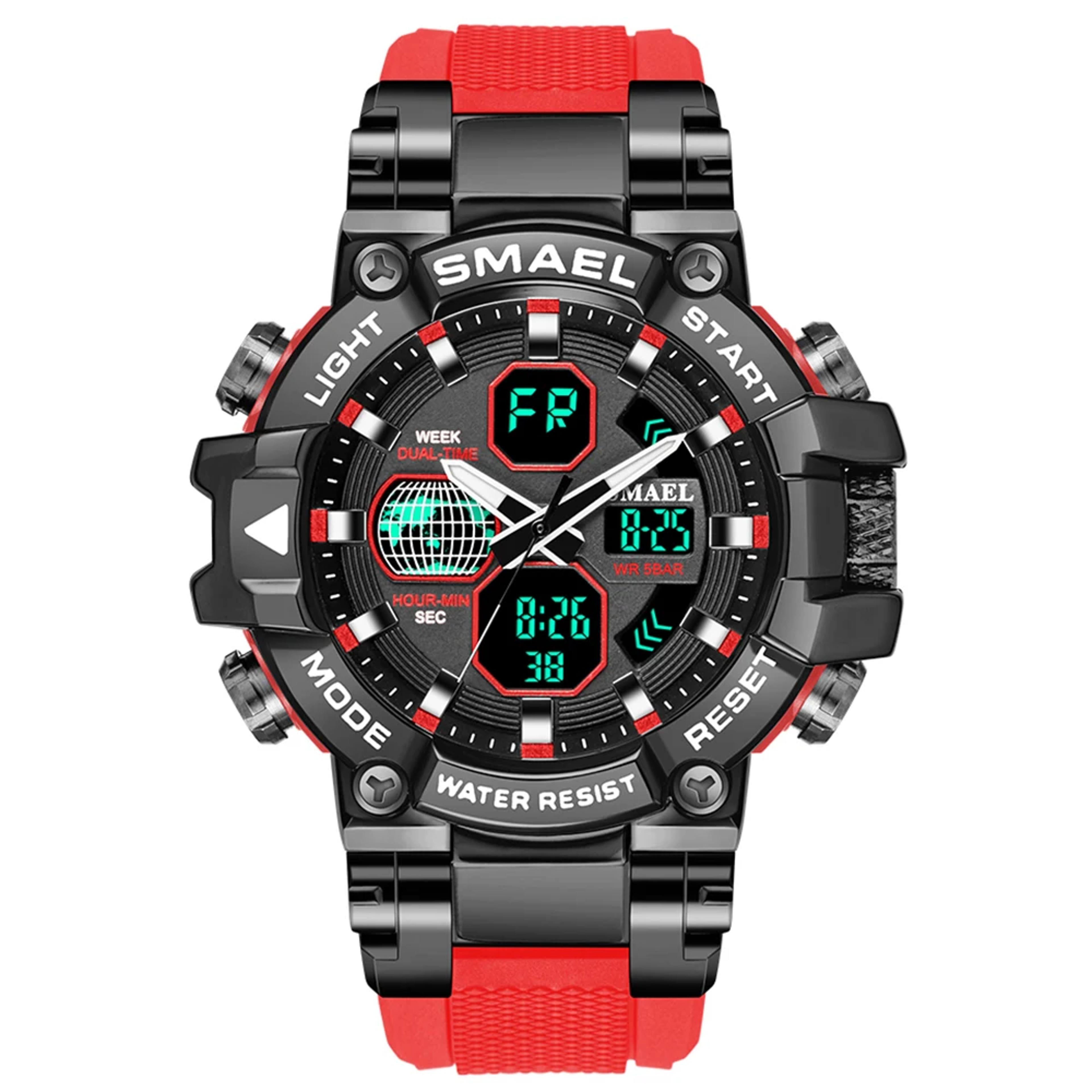 mens sports watch water proof dual time analog digital watch