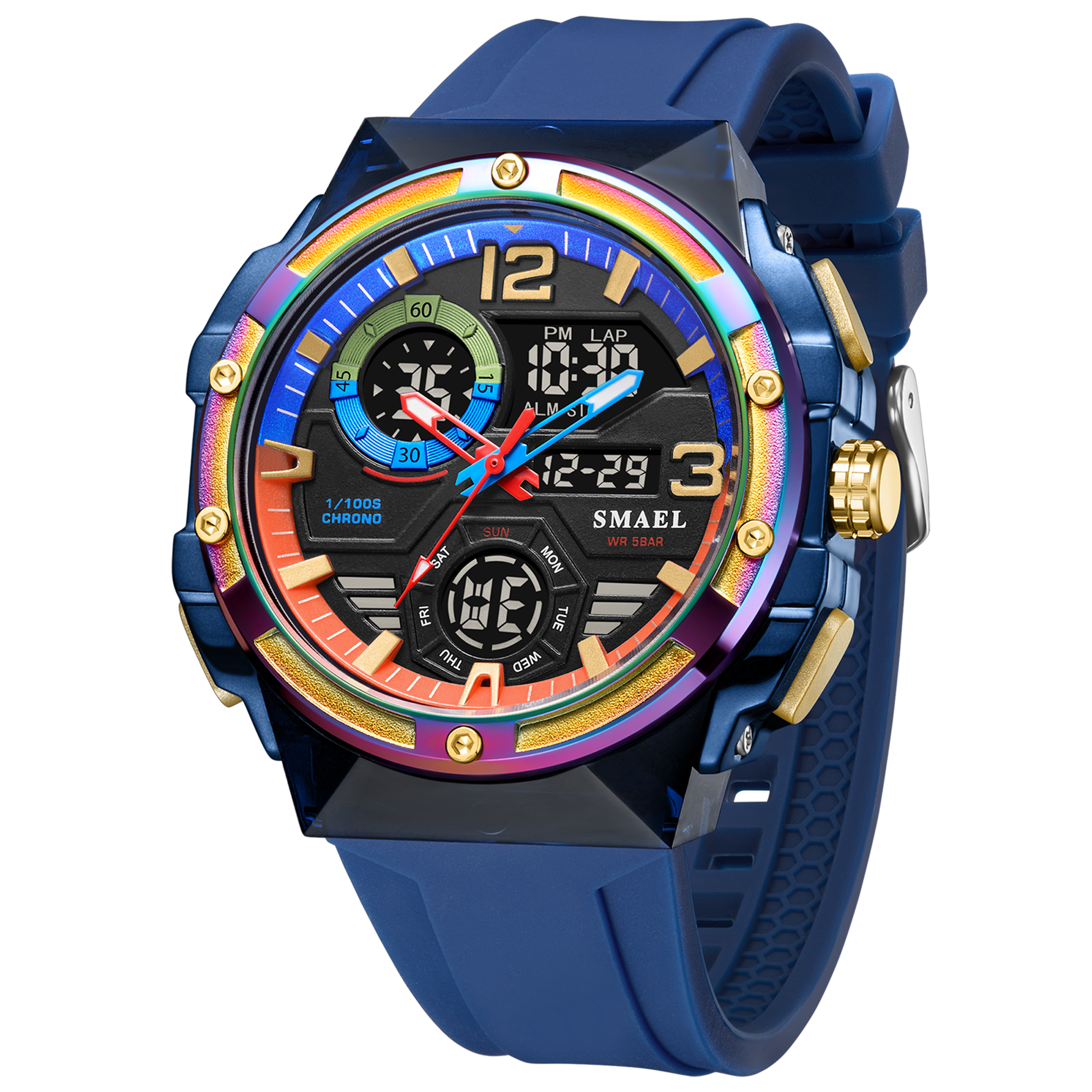mens digital sports watch waterproof shockproof with alarm stopwatch and led backlight