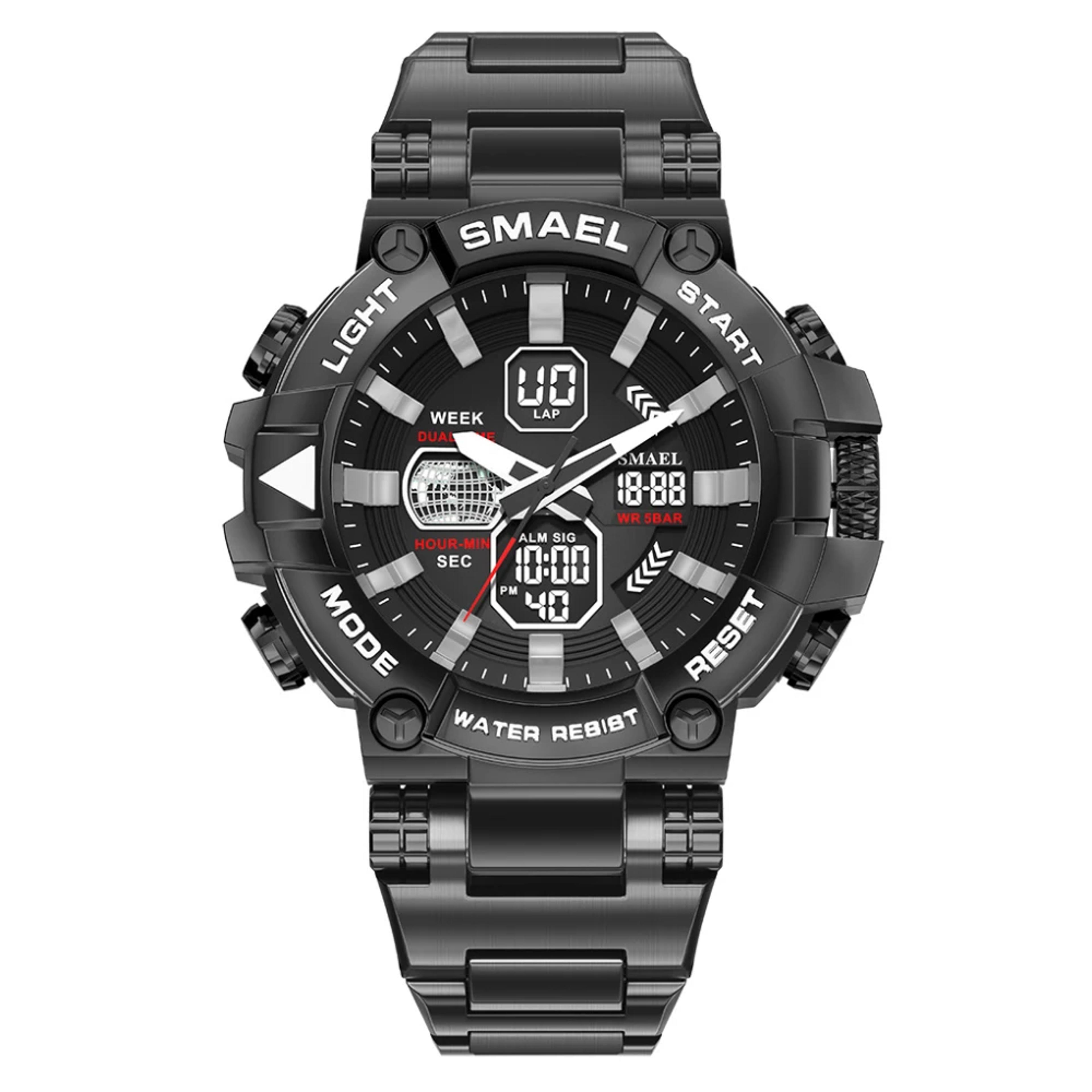 dual display mens sports watch water proof quartz digital military wristwatch