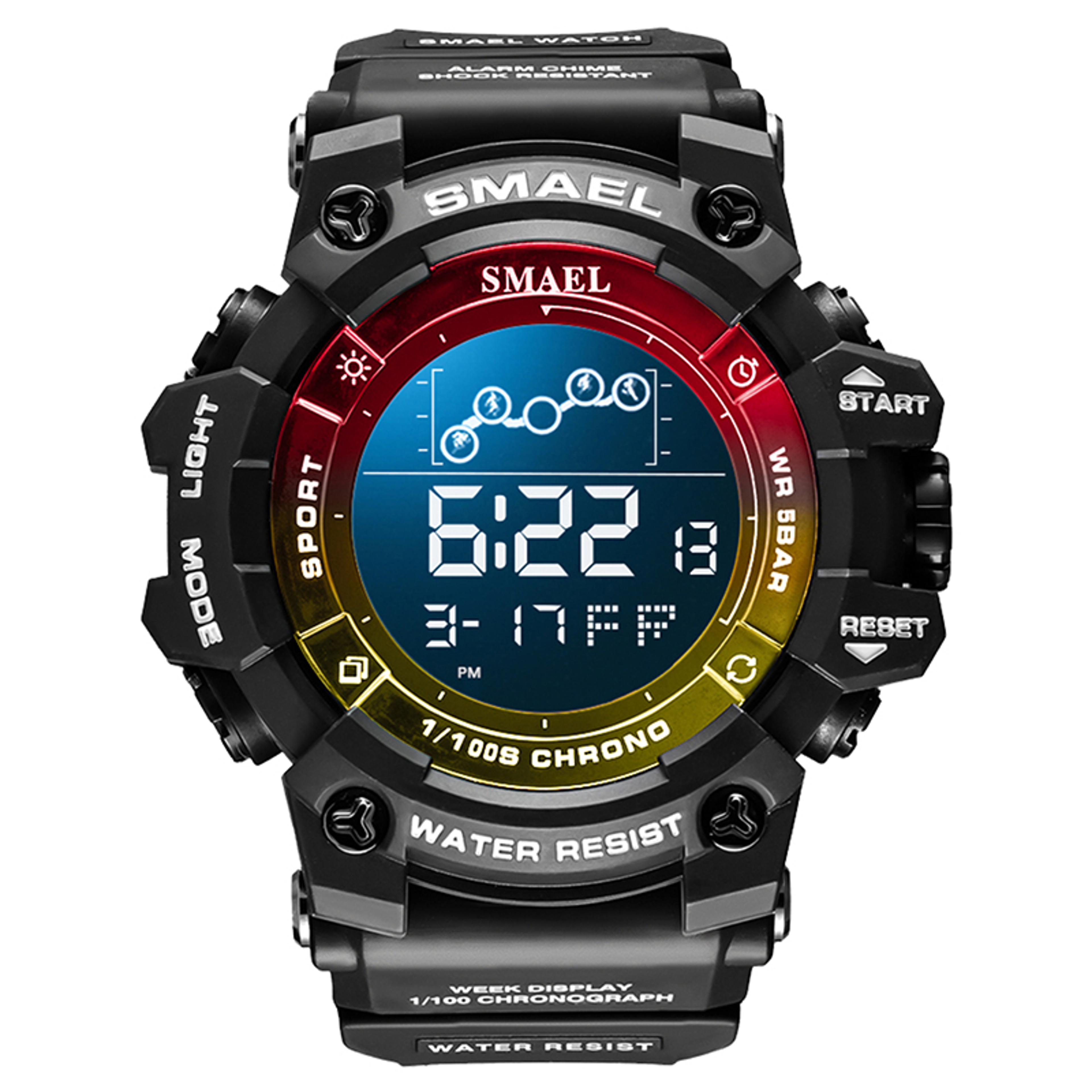mens digital watch big dial water proof military sports watch
