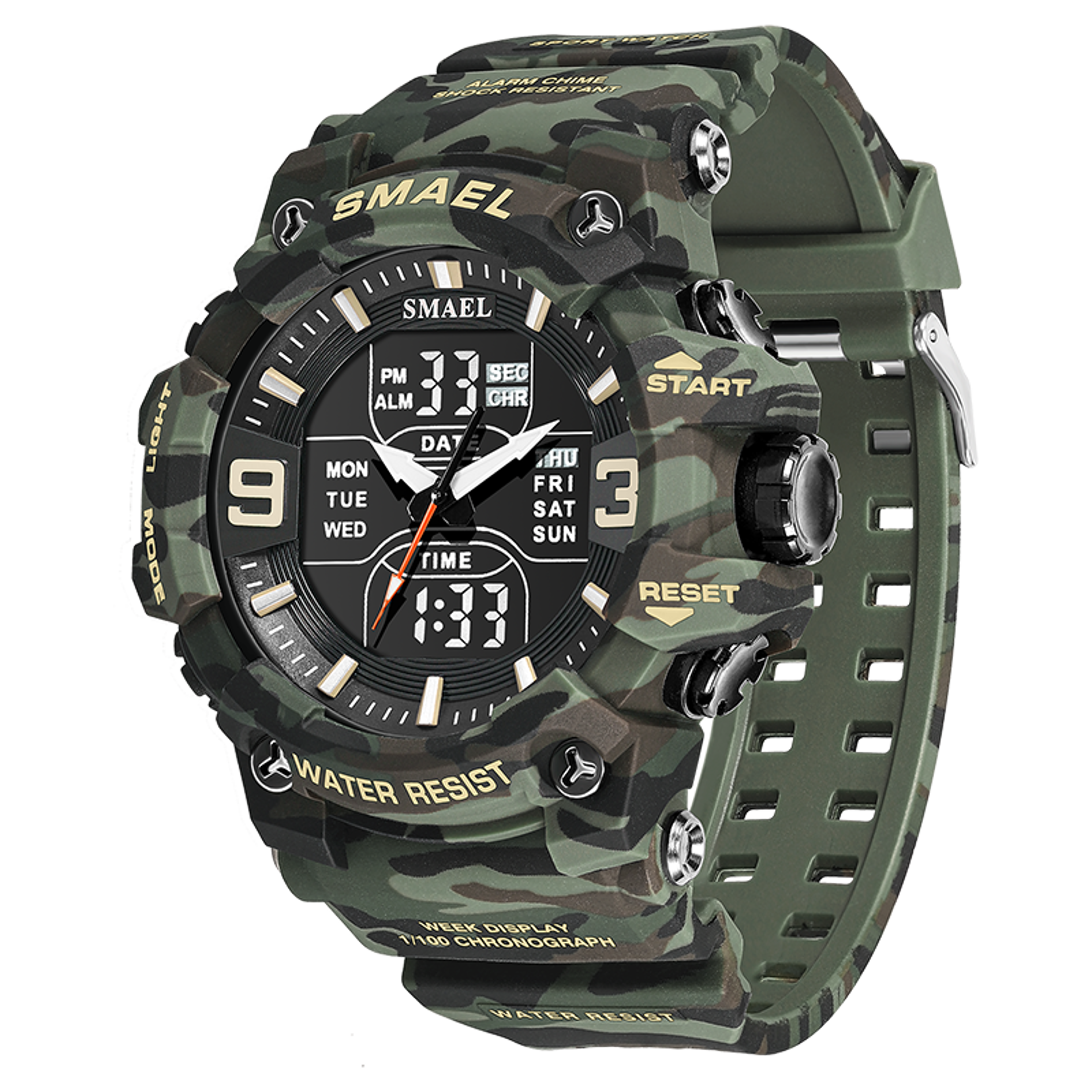 camouflage waterproof sports watch for men