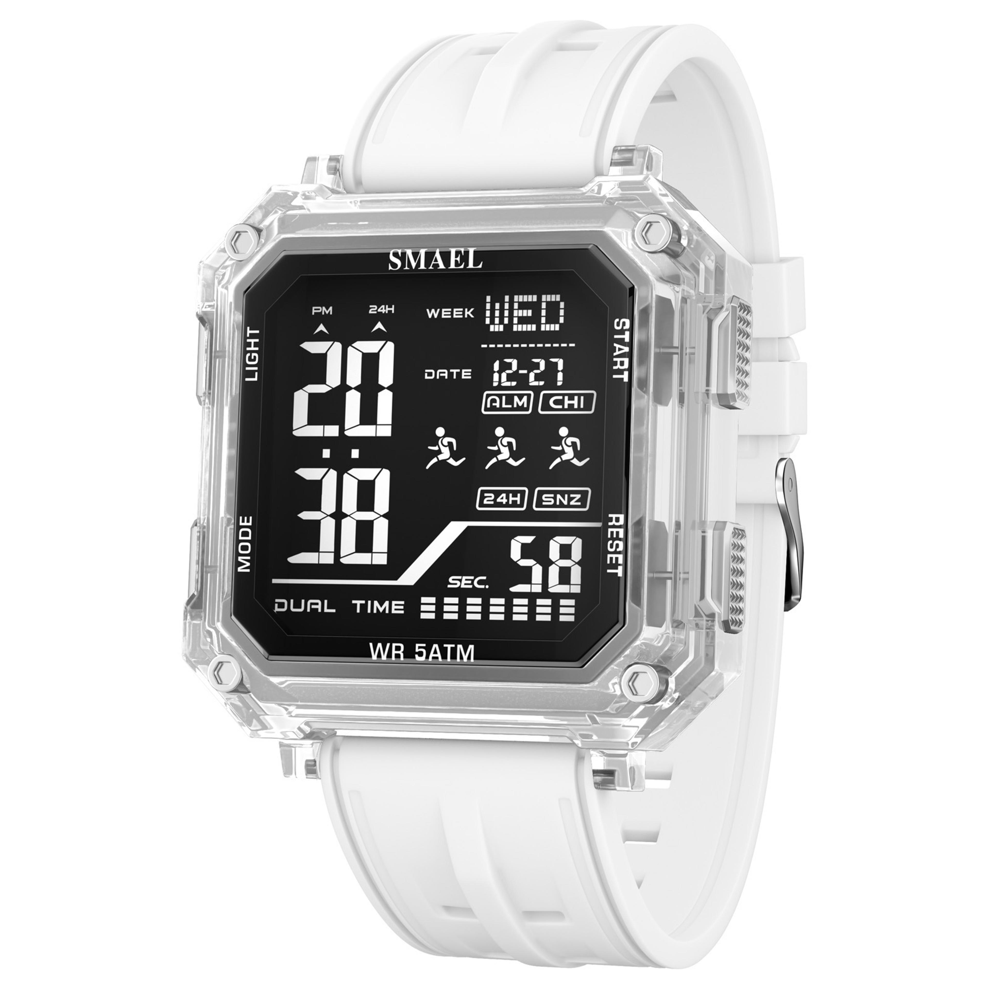 waterproof digital sports watch with alarm led backlight and stopwatch