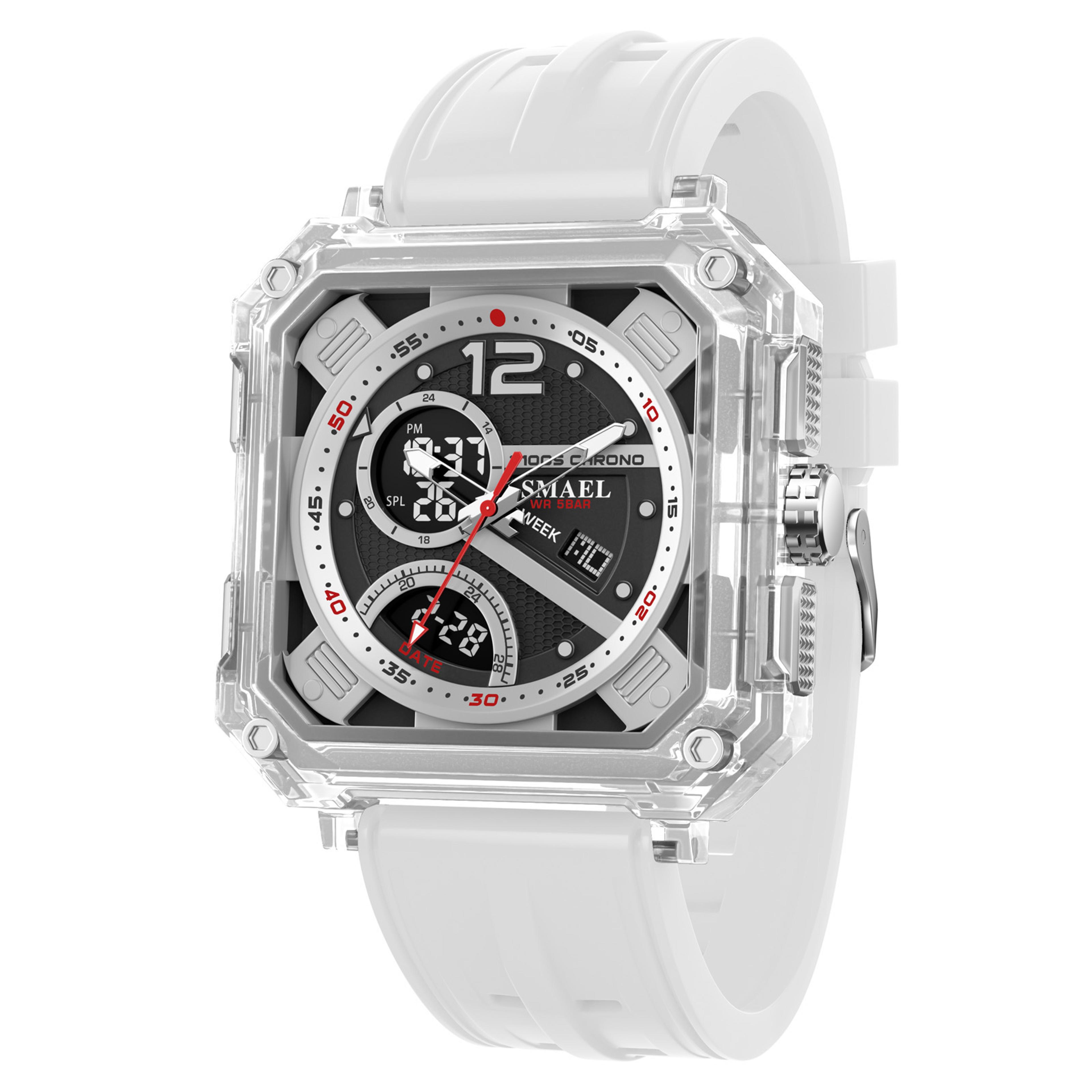 waterproof mens sports watch with analog digital display led backlight and stopwatch