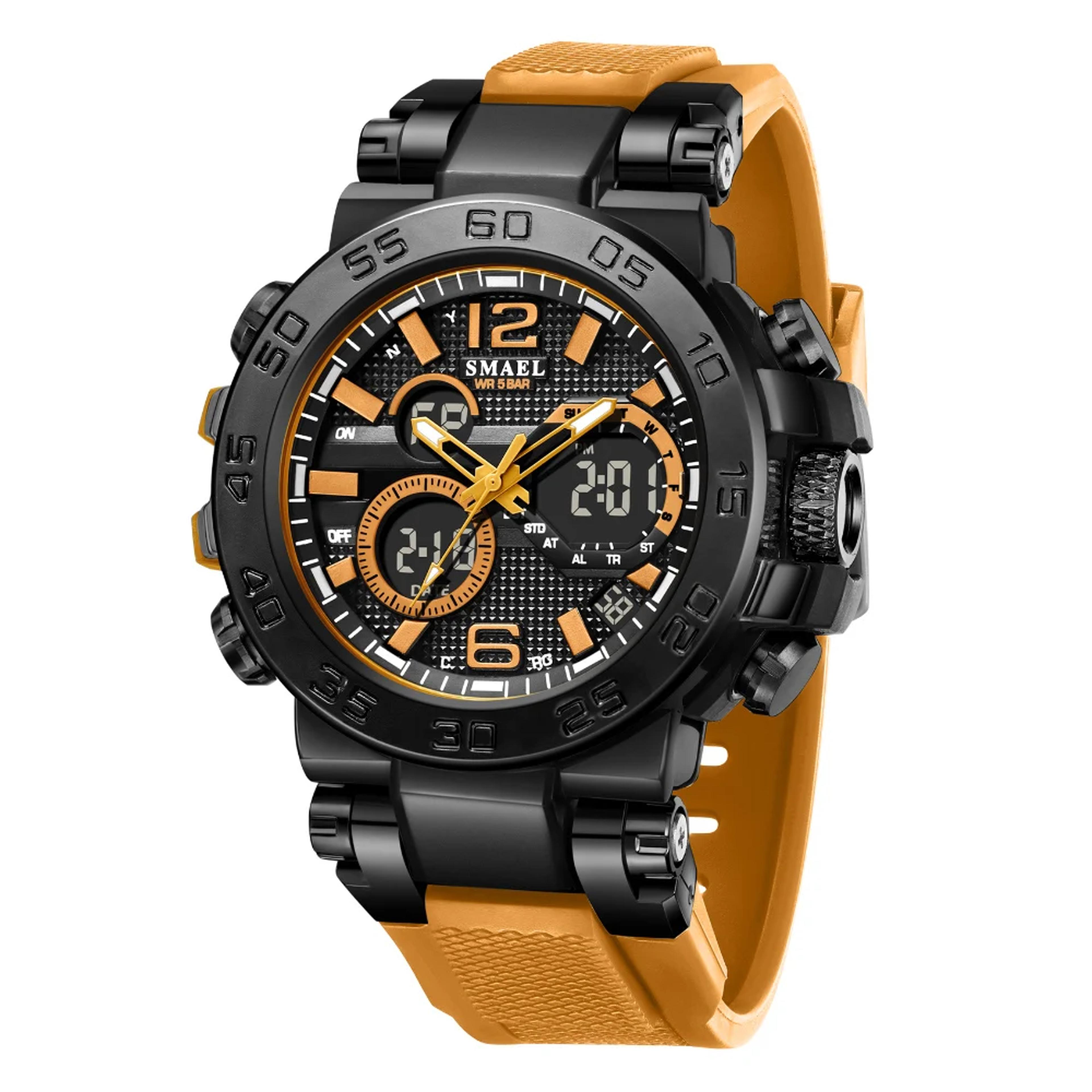 waterproof digital sports watch for men with night glow stopwatch