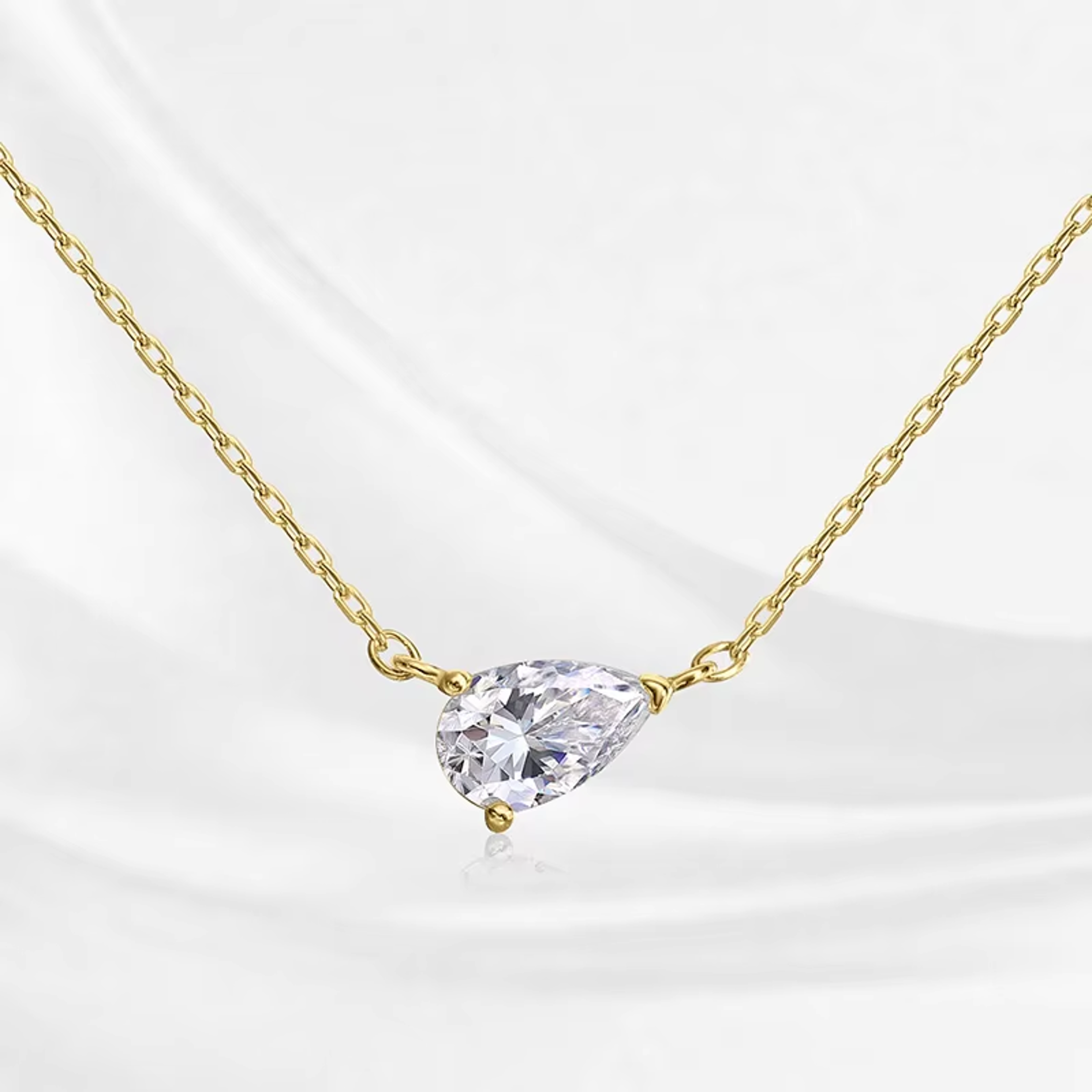 pear cut moissanite pendant necklace sterling silver jewelry