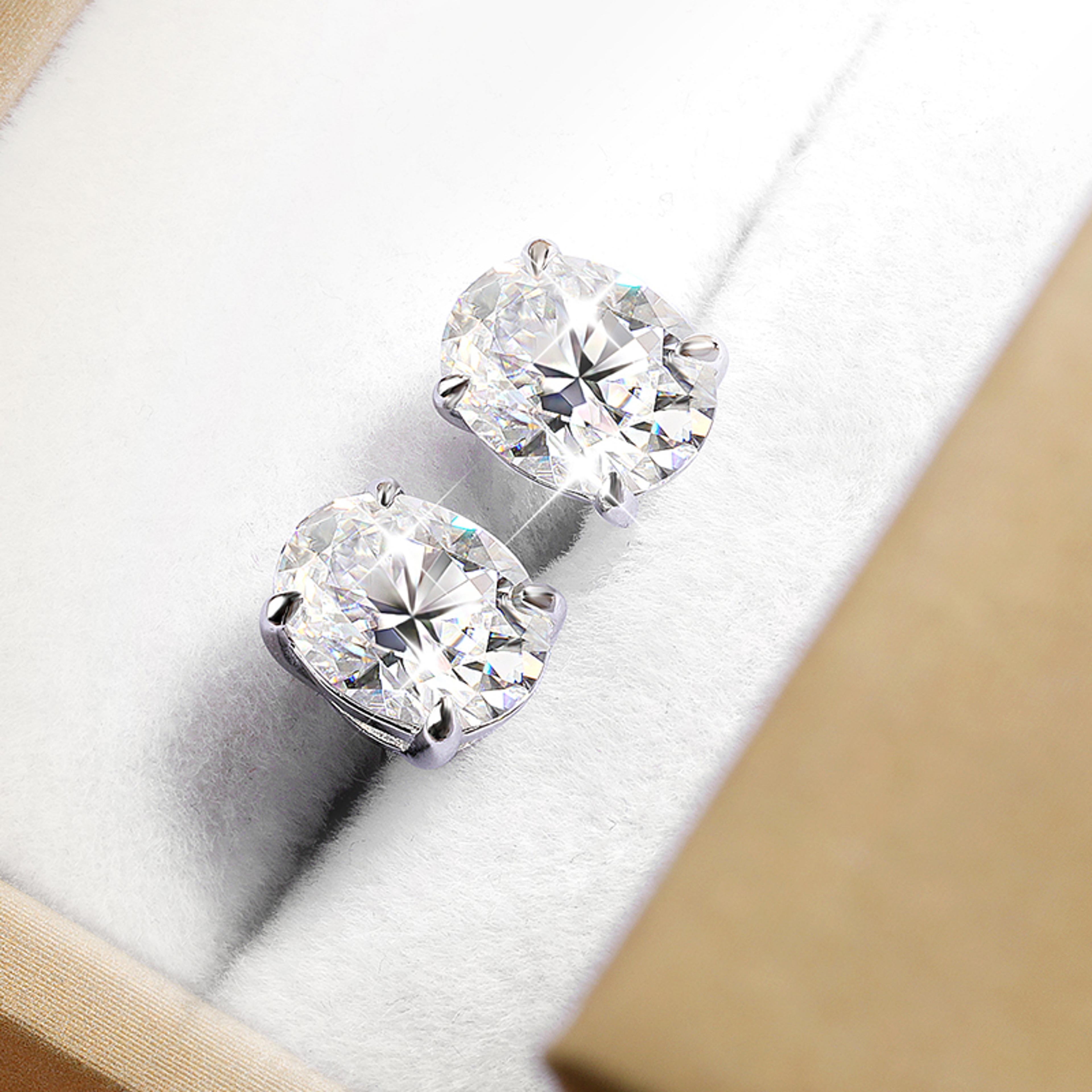 oval cut moissanite stud earrings sterling silver gold plated