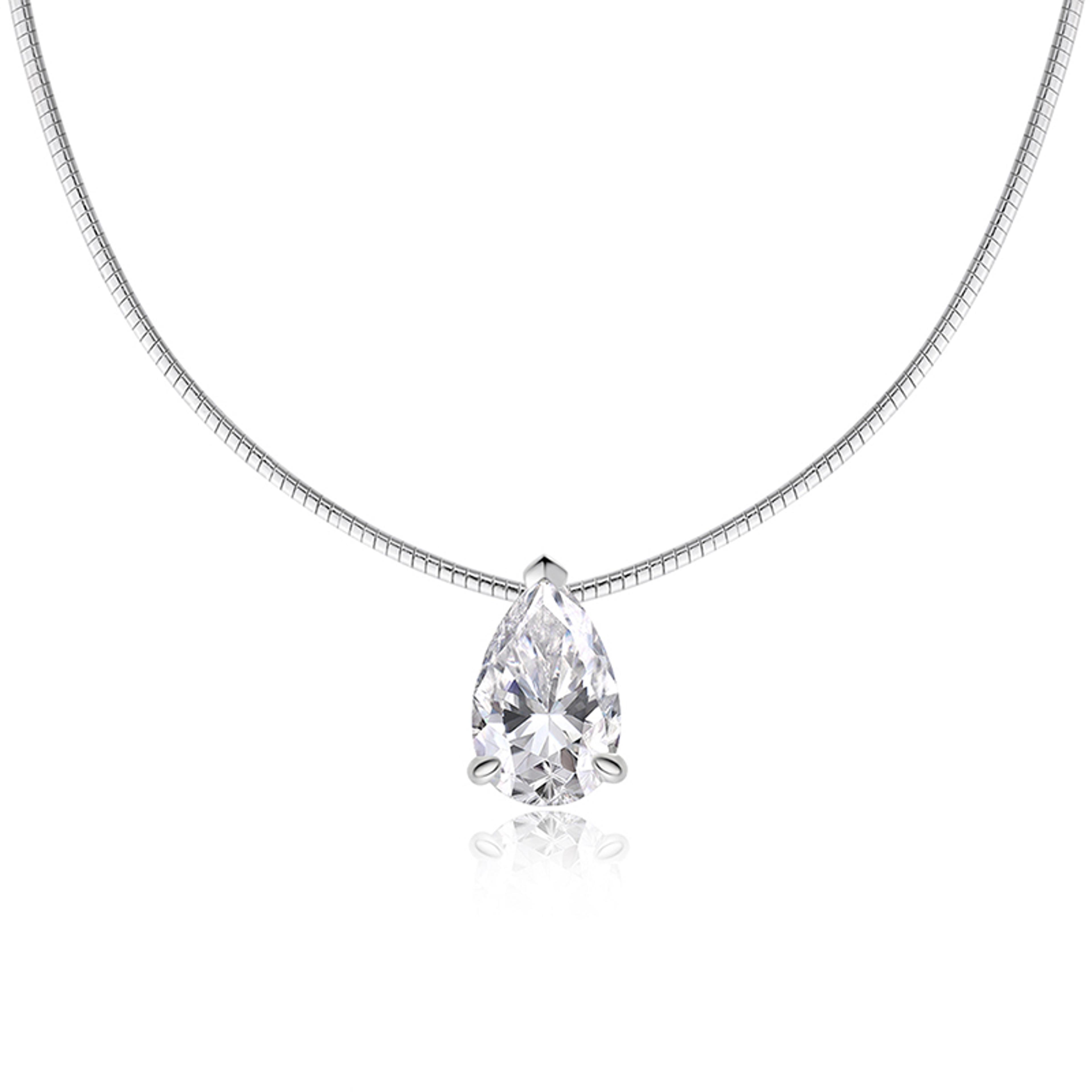 pear cut moissanite necklace sterling silver pendant for women