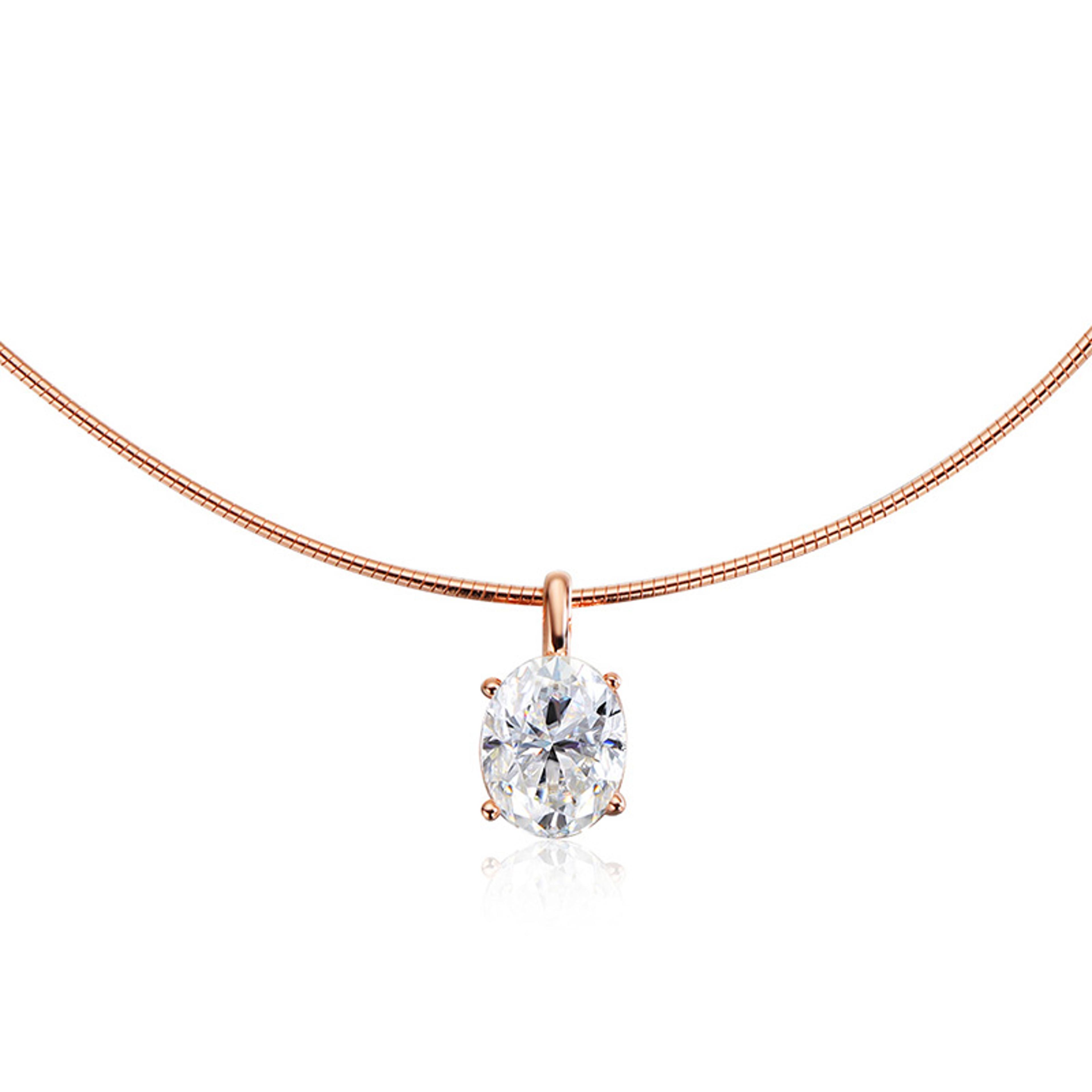 oval cut moissanite pendant necklace sterling silver solitaire jewelry