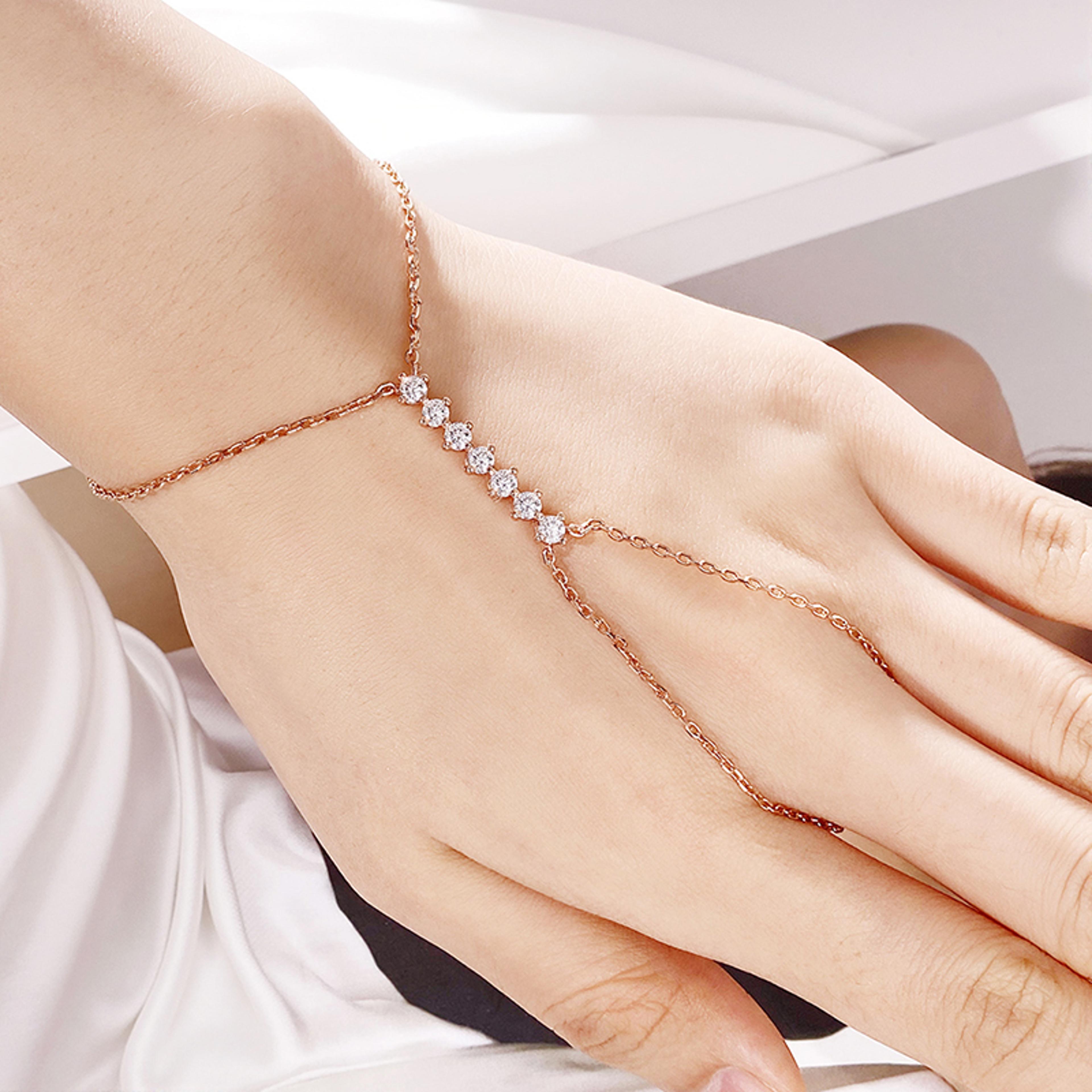 certified moissanite bracelet sterling silver adjustable sparkling chain