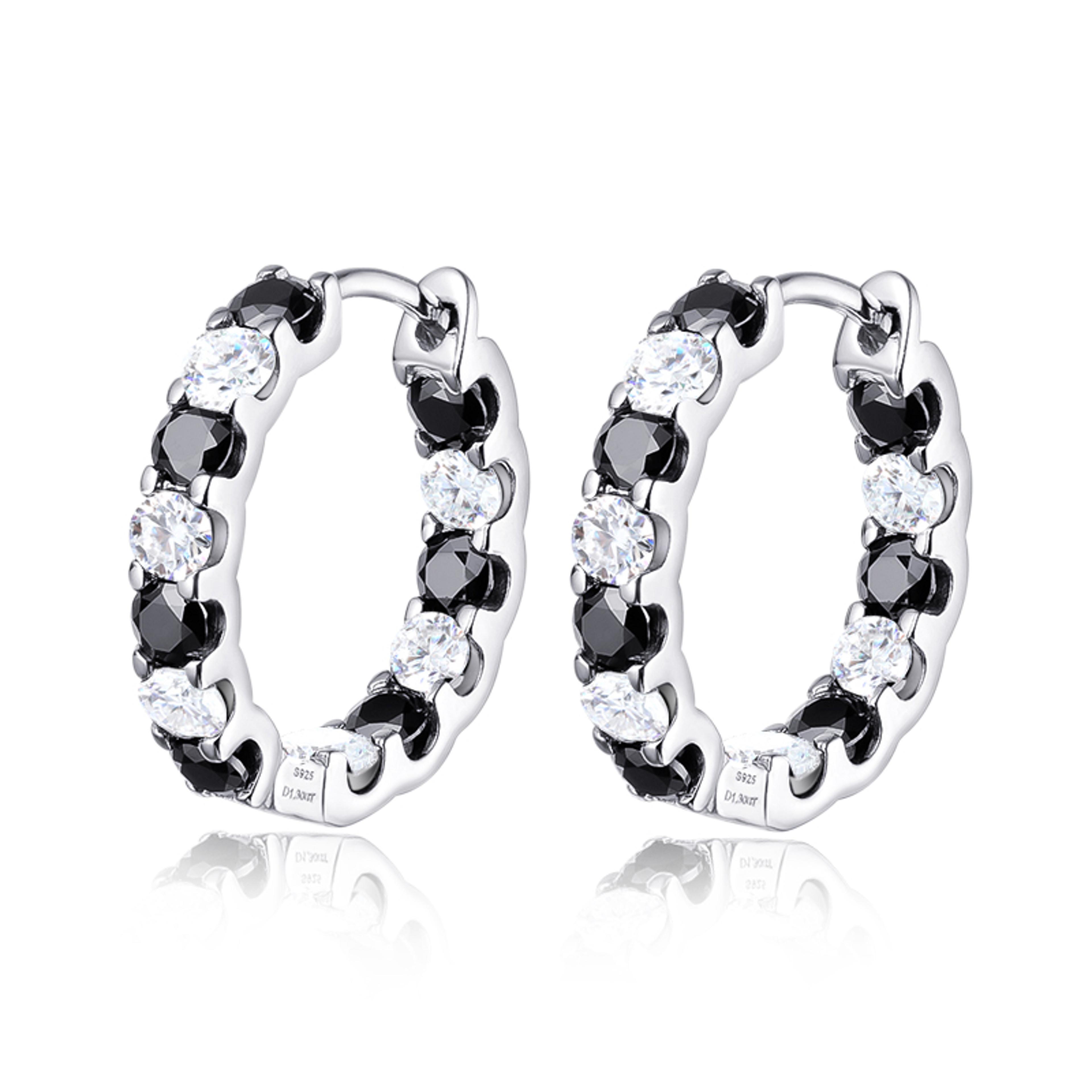 moissanite hoop earrings sterling silver wedding jewelry