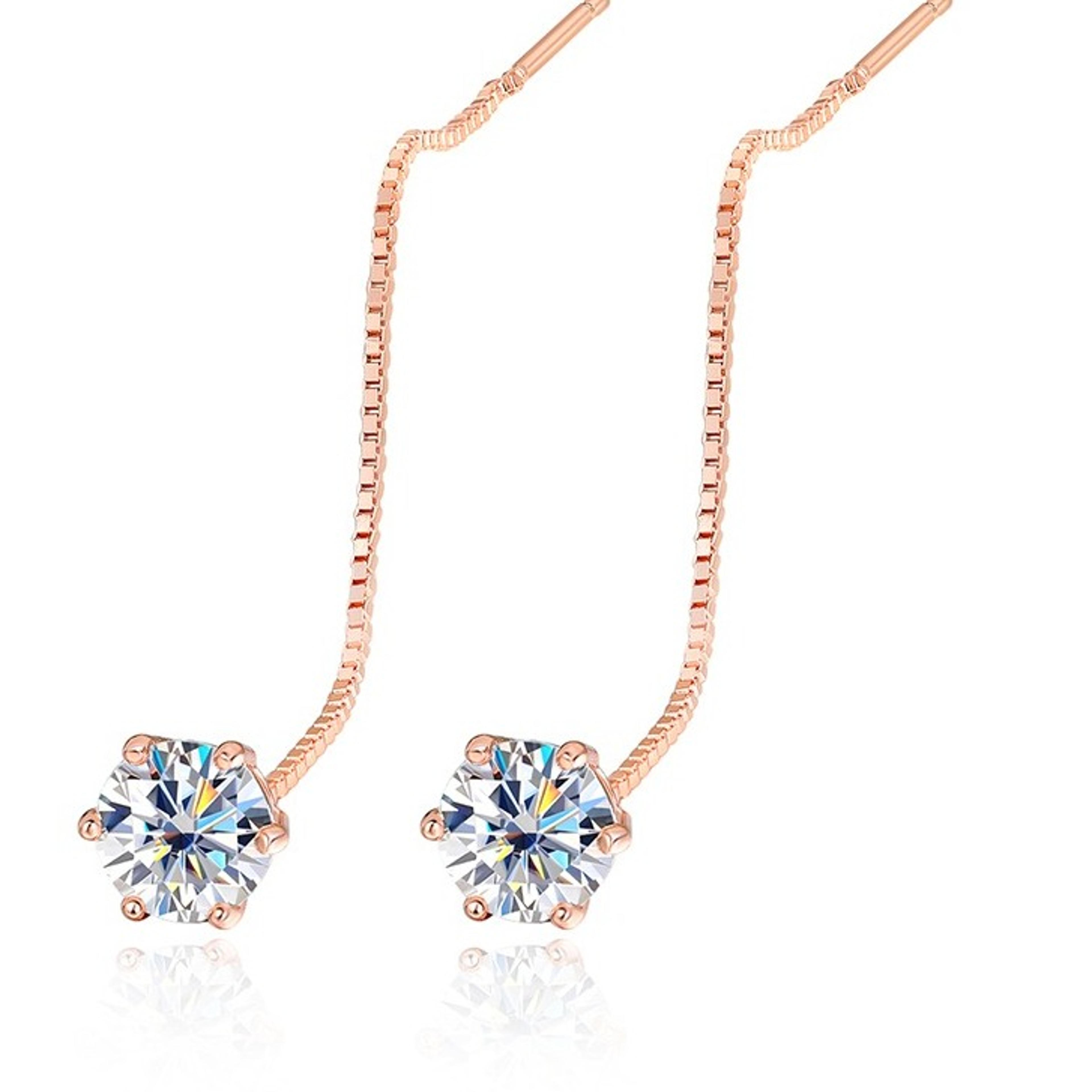 radiant moissanite tassel drop earrings sterling silver wedding jewelry