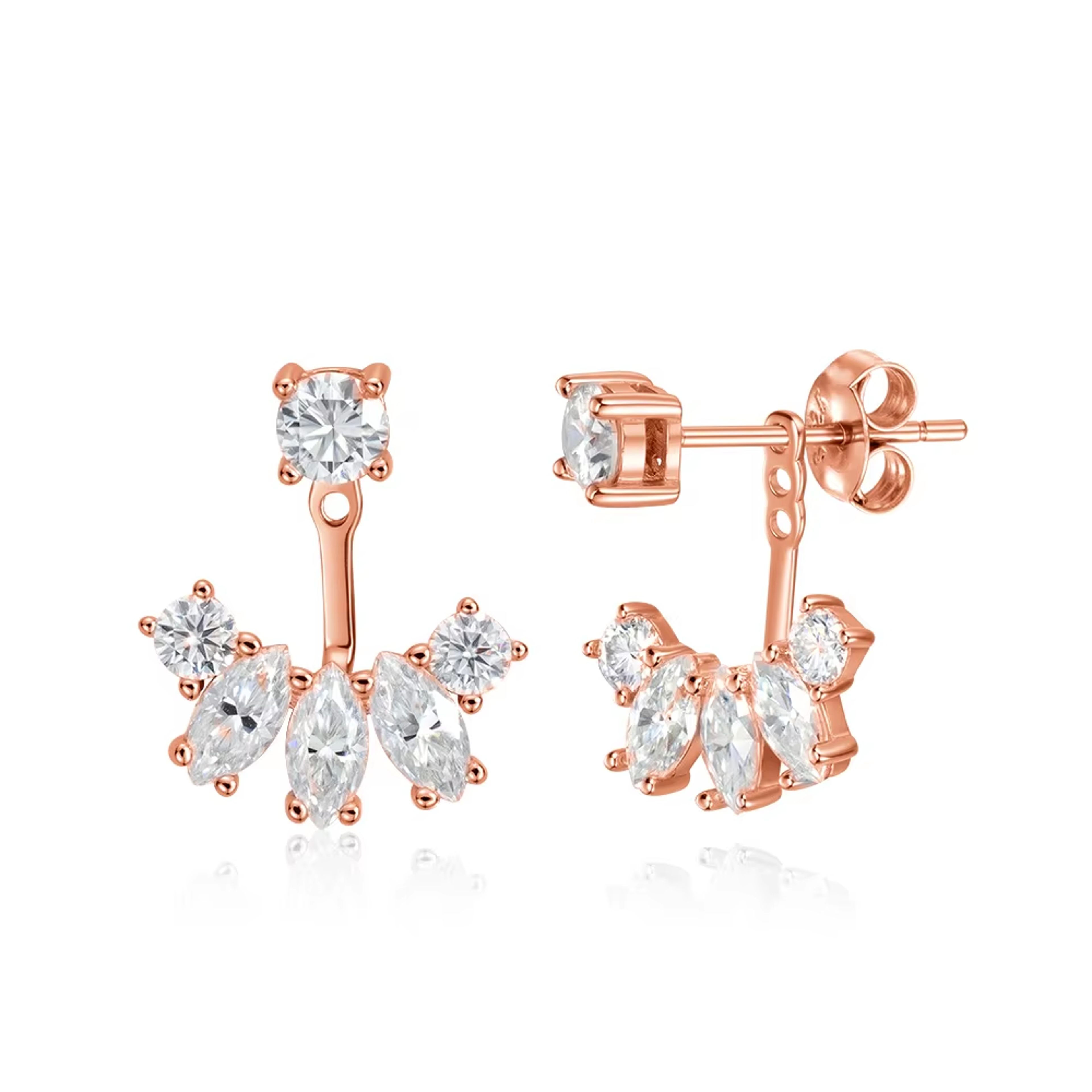 detachable moissanite drop earrings sterling silver ear cuff studs for women