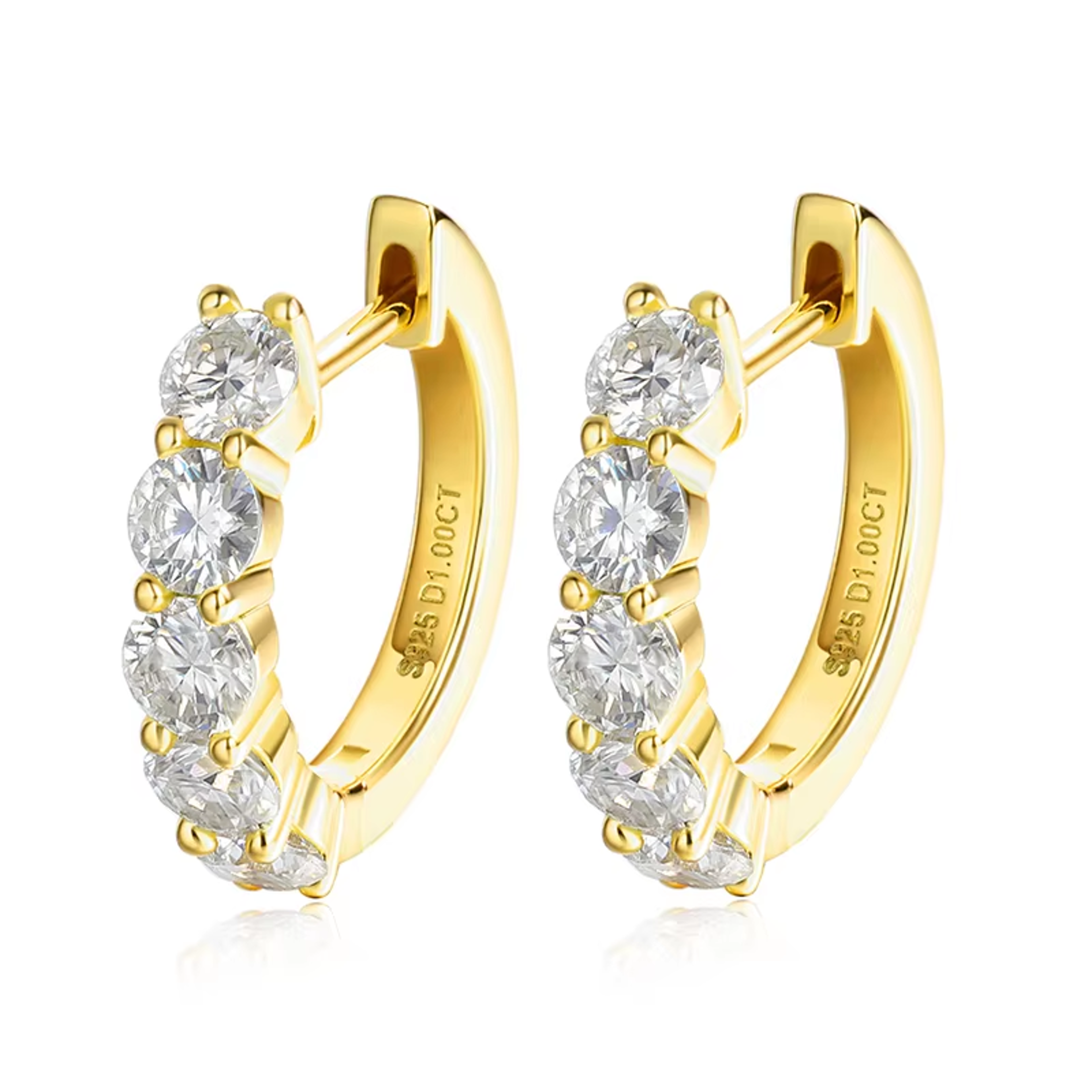 moissanite hoop earrings sterling silver bridal jewelry