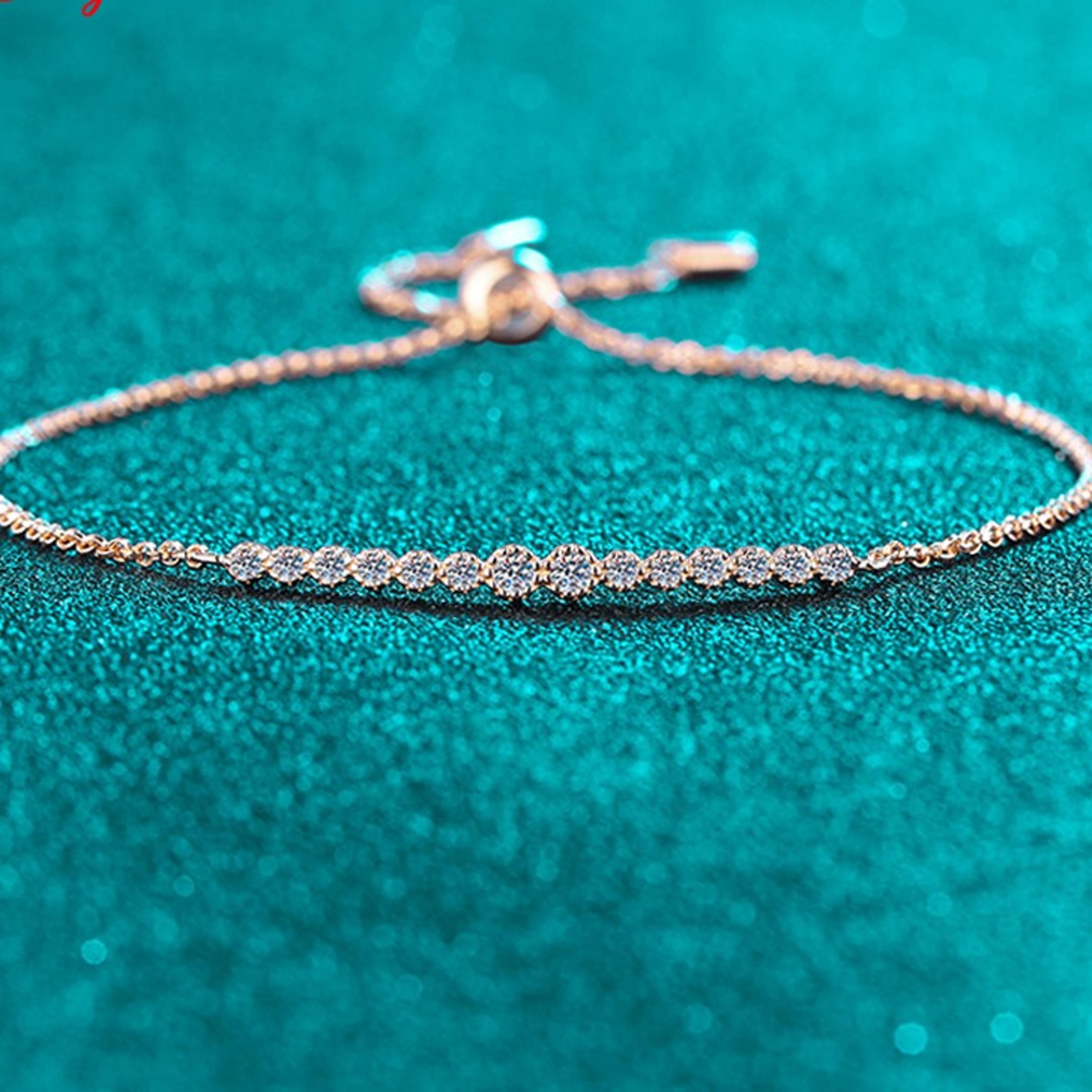 gradient moissanite tennis bracelet sterling silver gold plated jewelry for women