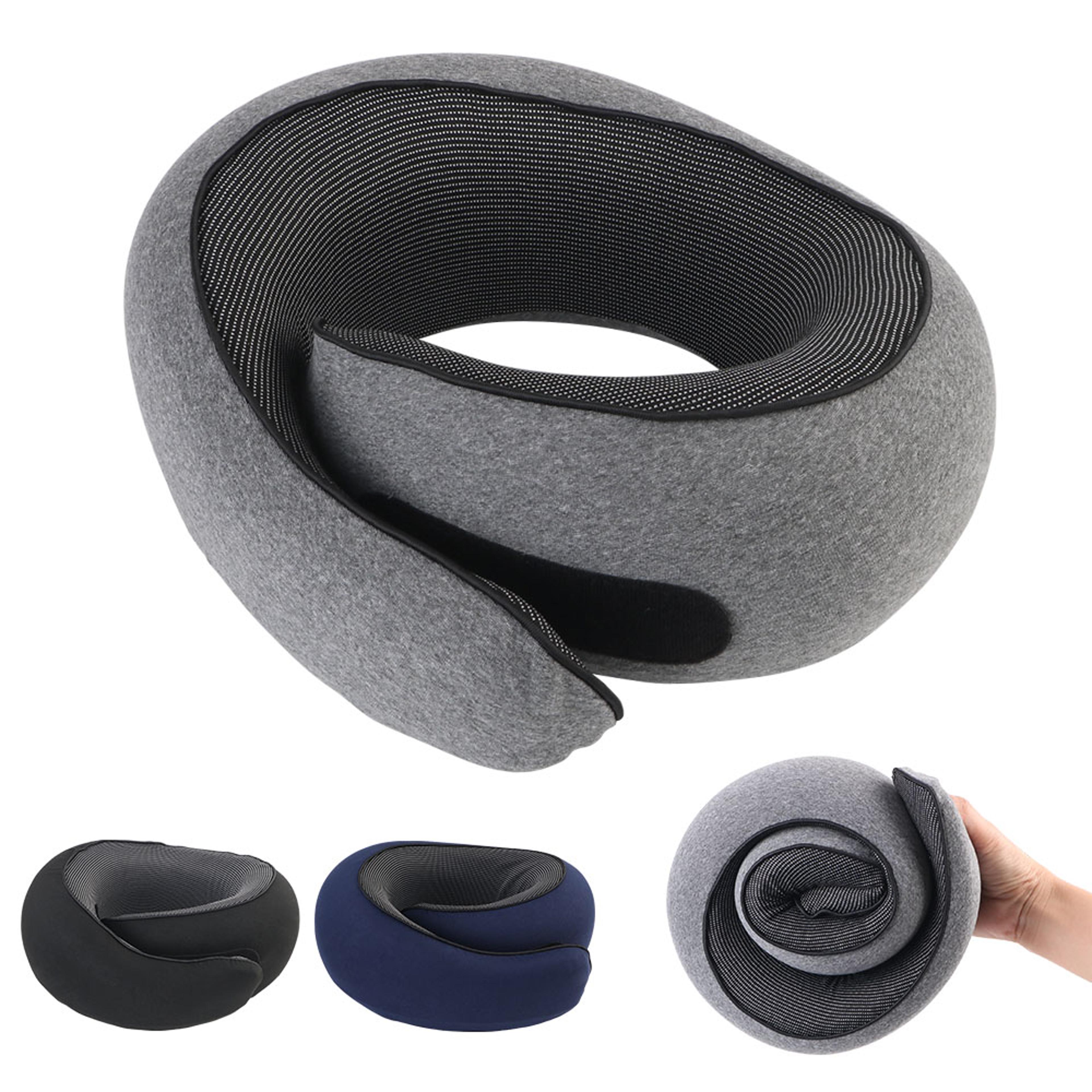 snail style memory foam travel neck pillow with adjustable u shaped support