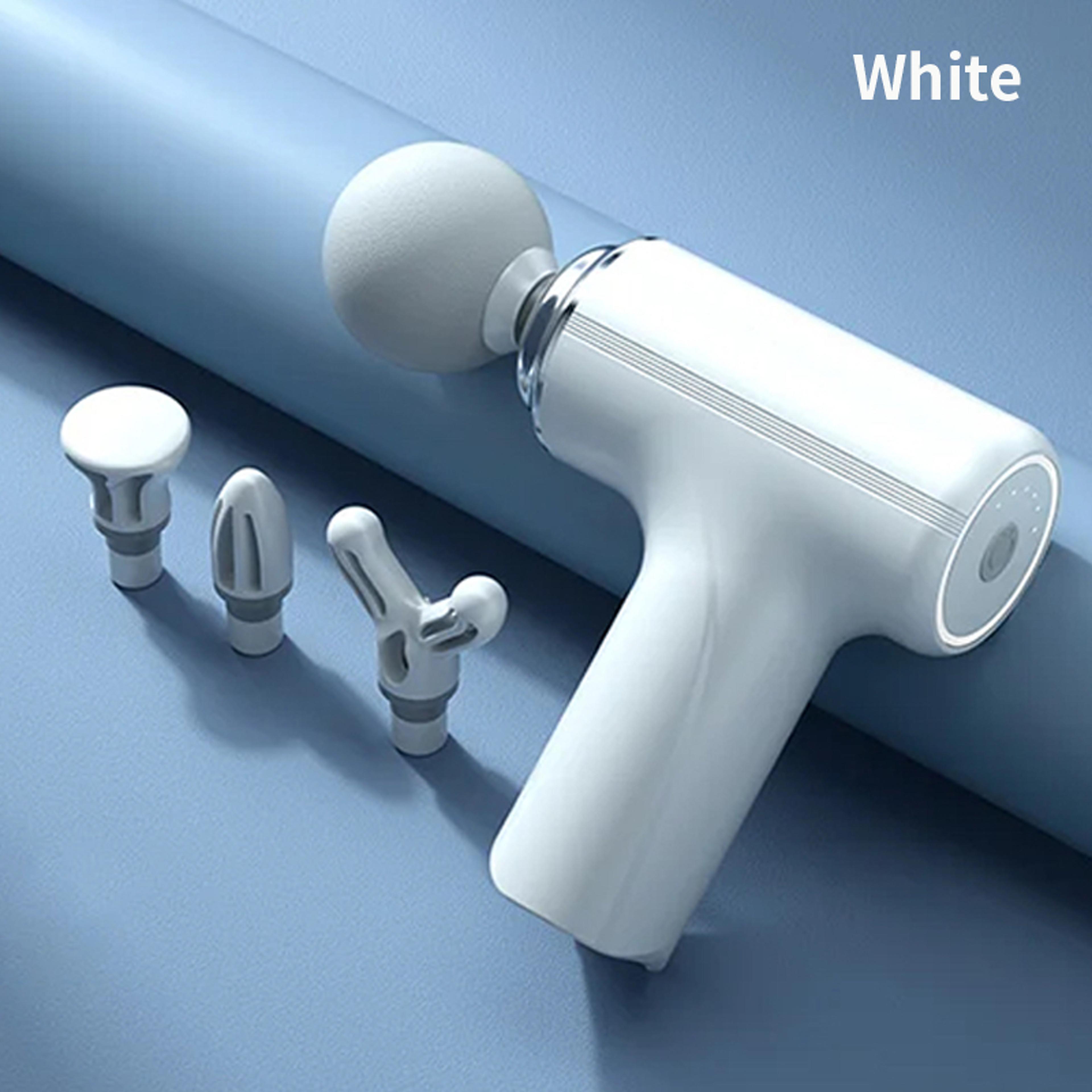 portable deep tissue massage gun with massage heads and led night light