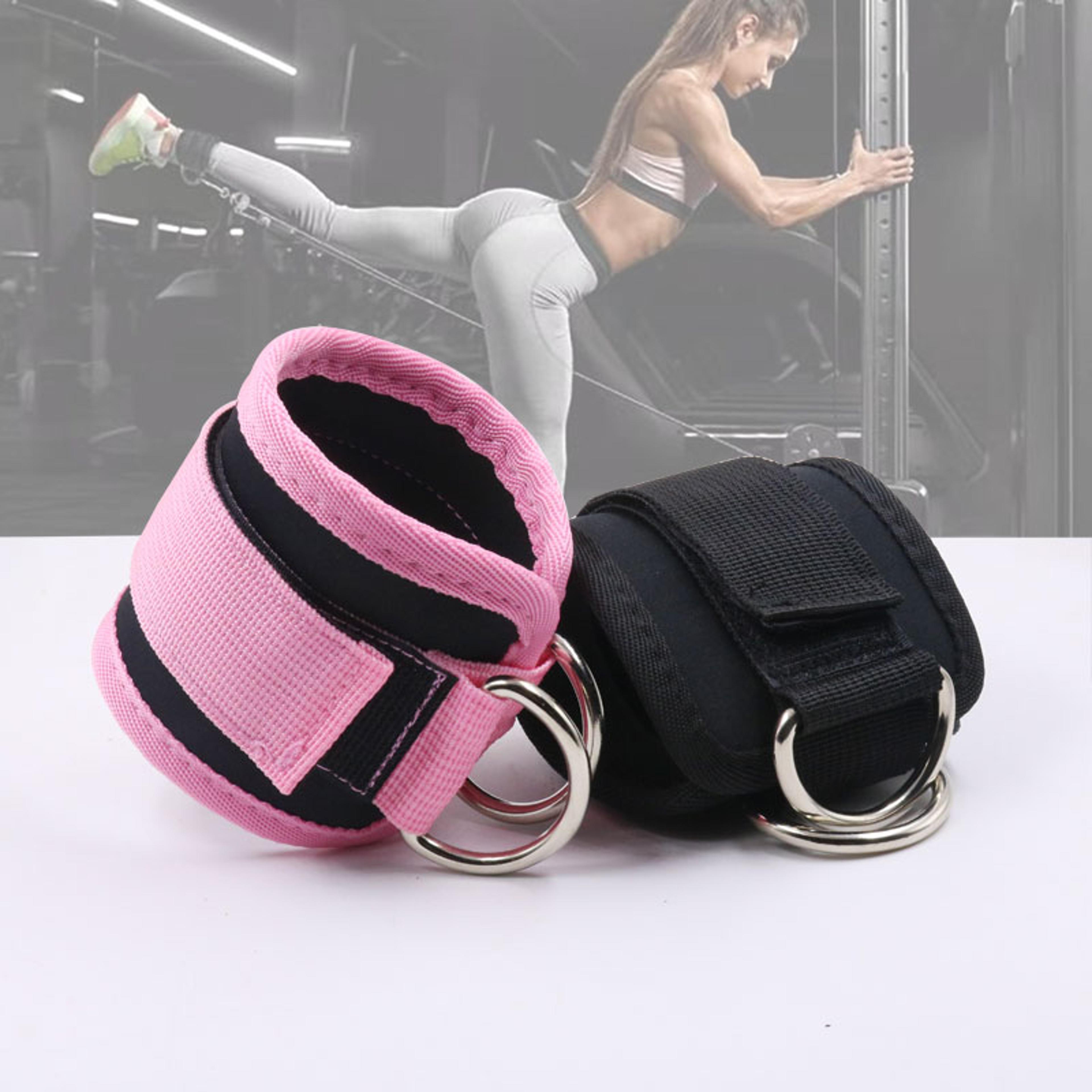 adjustable padded ankle straps for cable machine glute and leg workouts