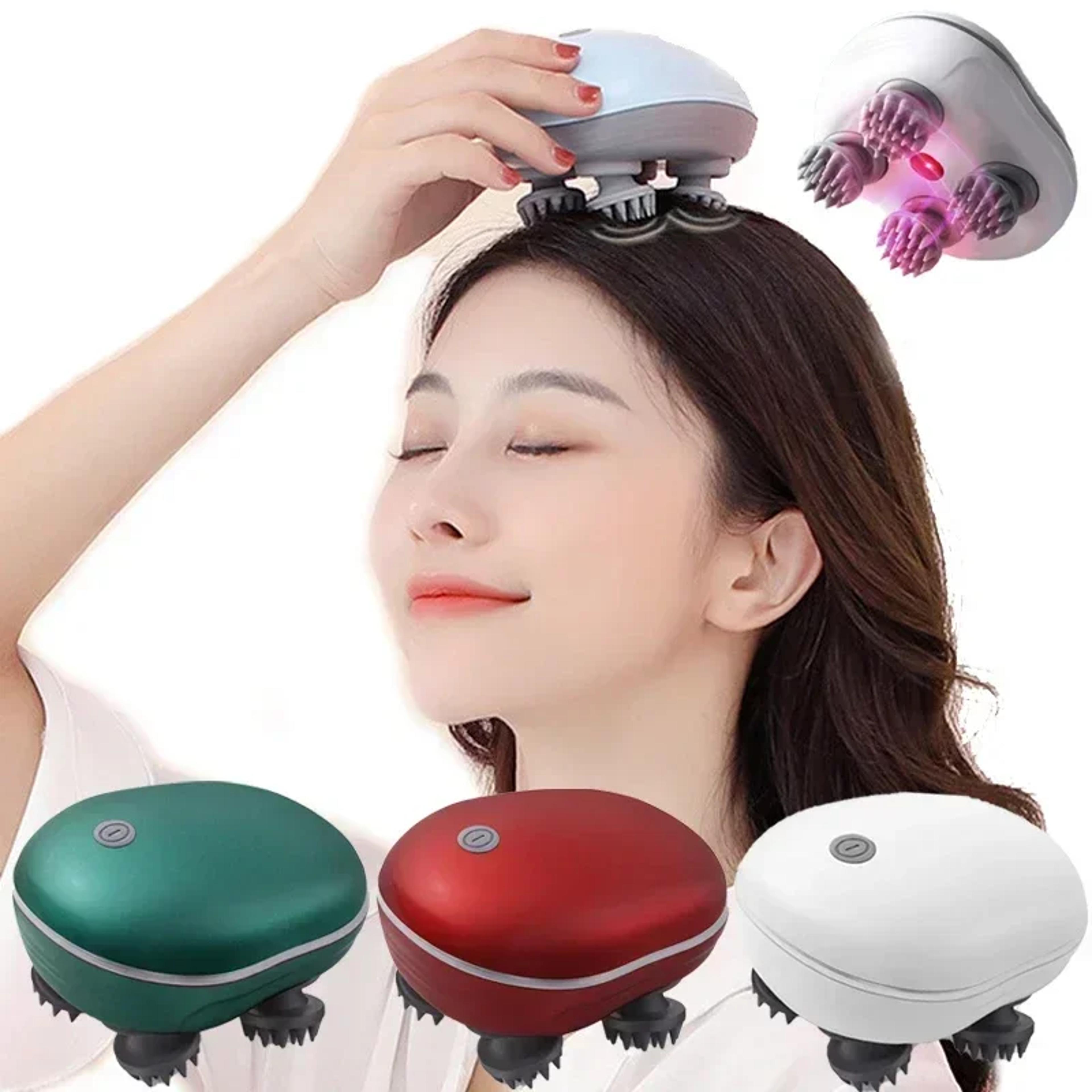 red light electric scalp massager for head and body relaxation