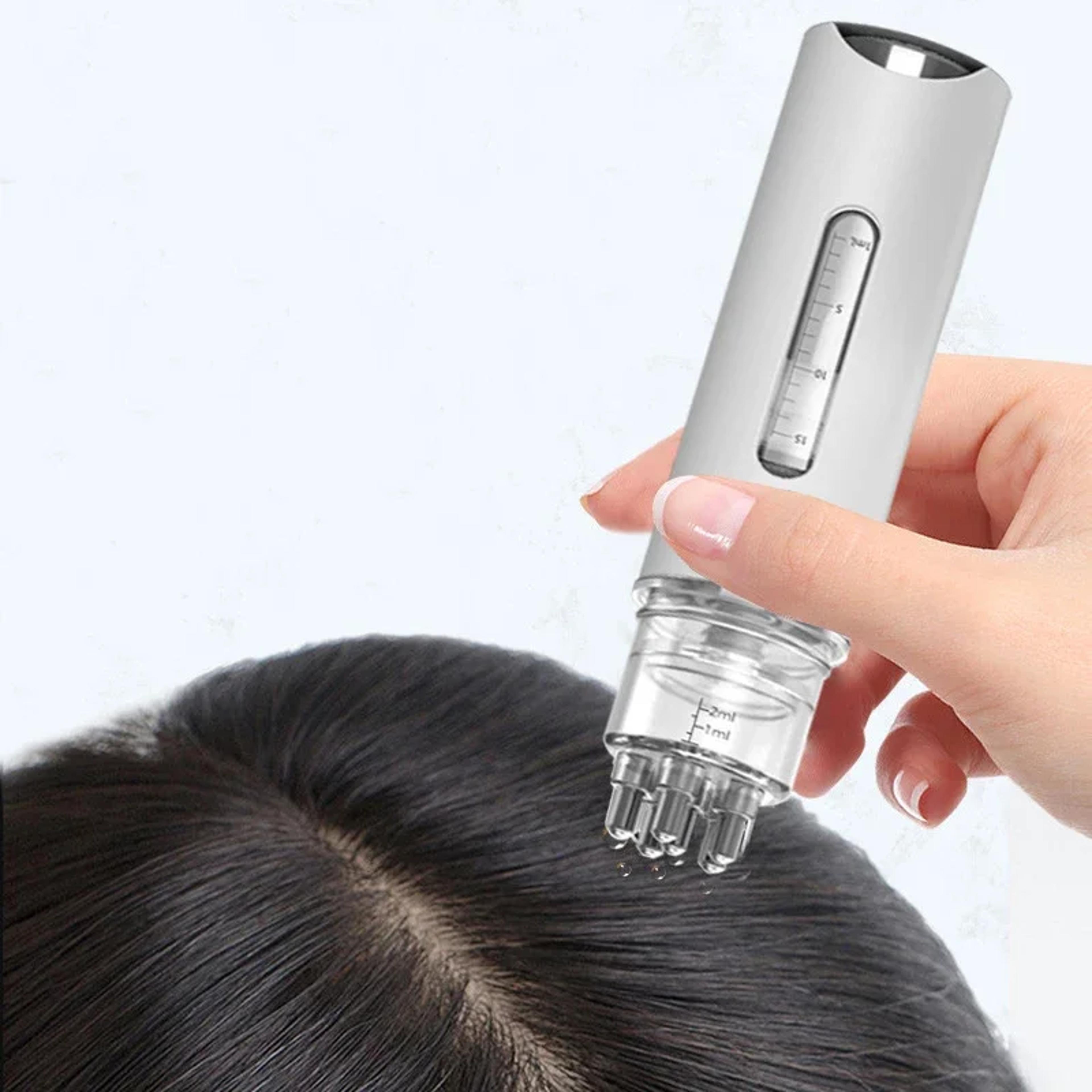portable scalp oil applicator comb with massage roller