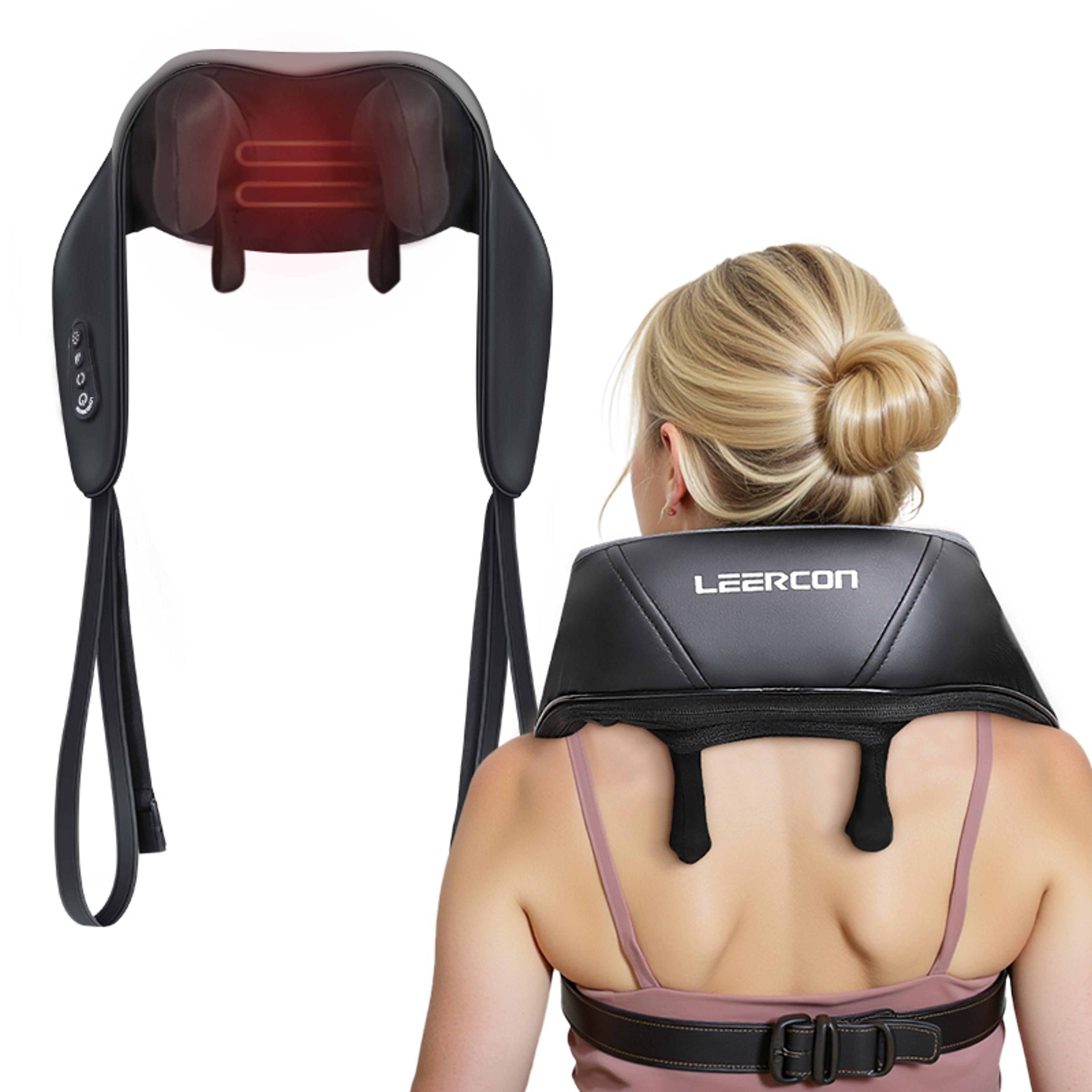 shiatsu neck shoulder massager with heat deep kneading massage pillow