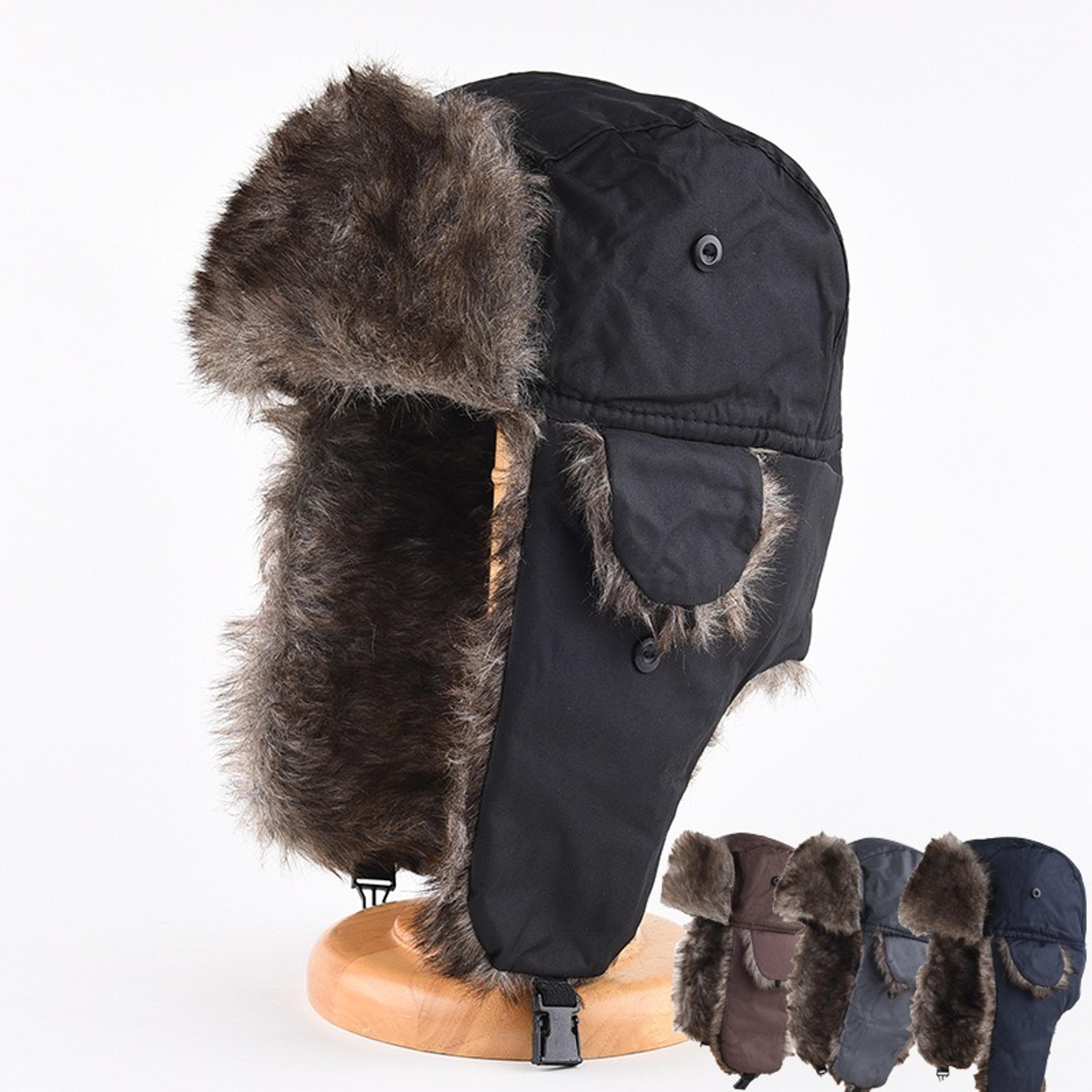 mens winter trapper hat windproof pilot ski hat with ear flaps