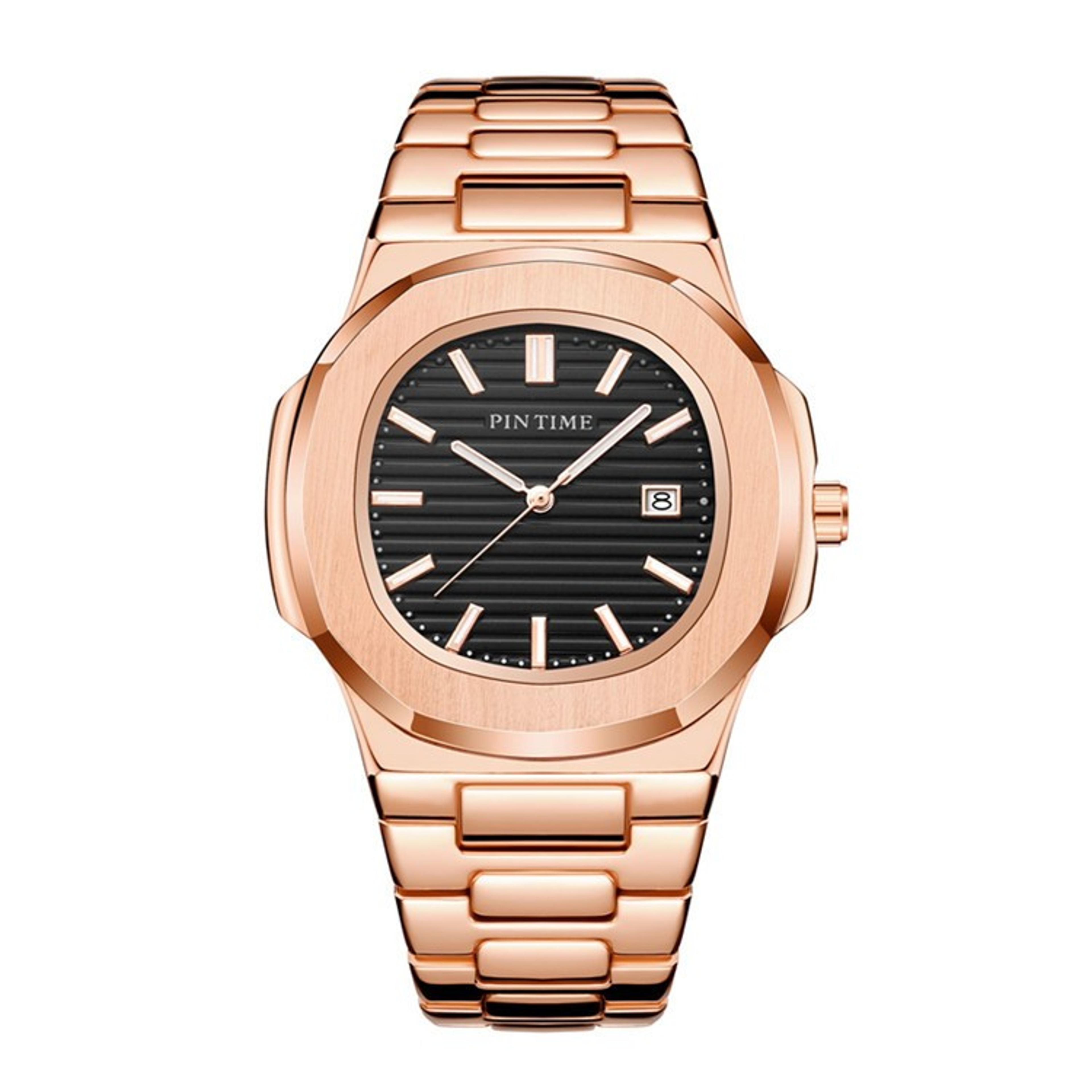 square dial mens quartz watch waterproof luminous stainless steel wristwatch
