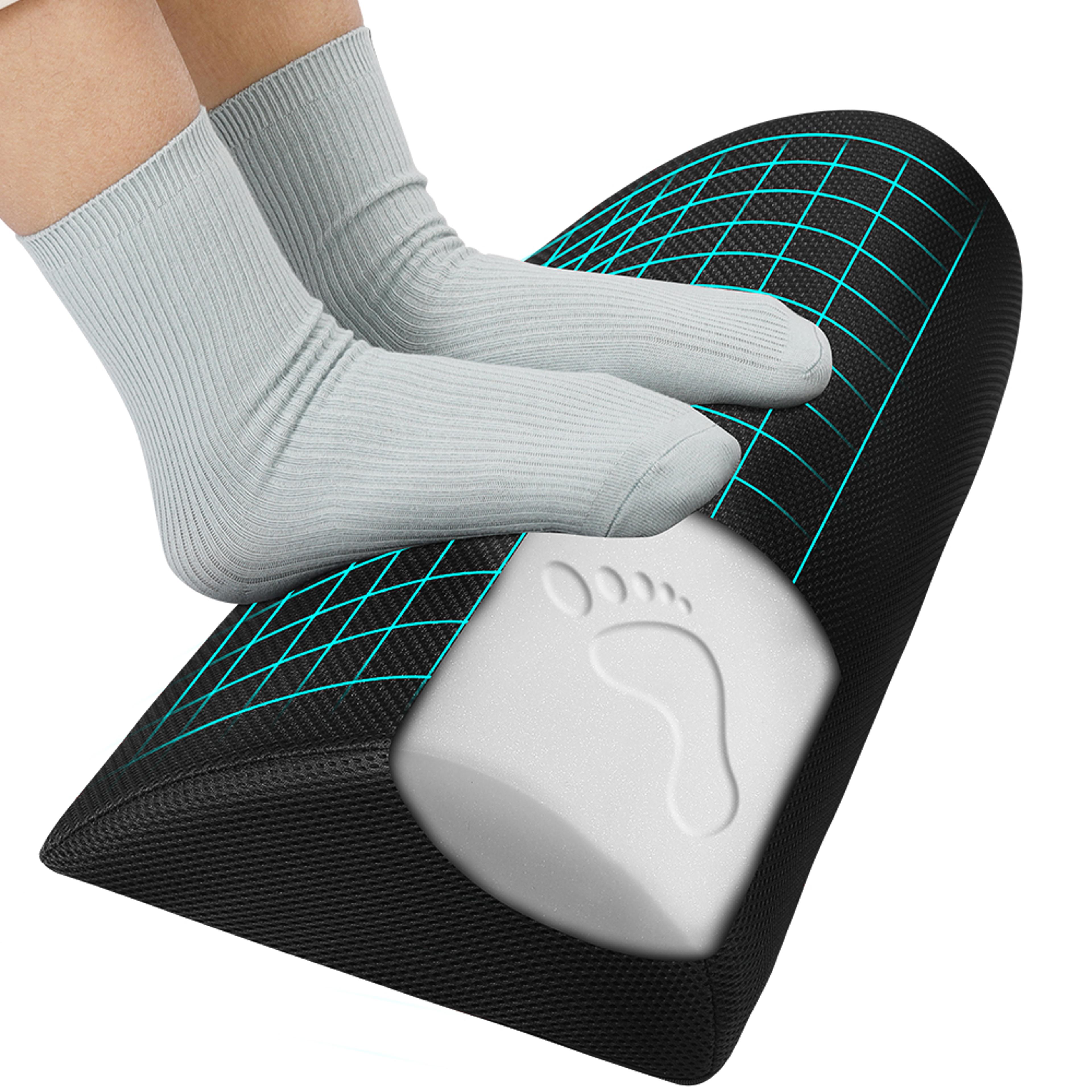 ergonomic memory foam under desk foot rest for office and gaming