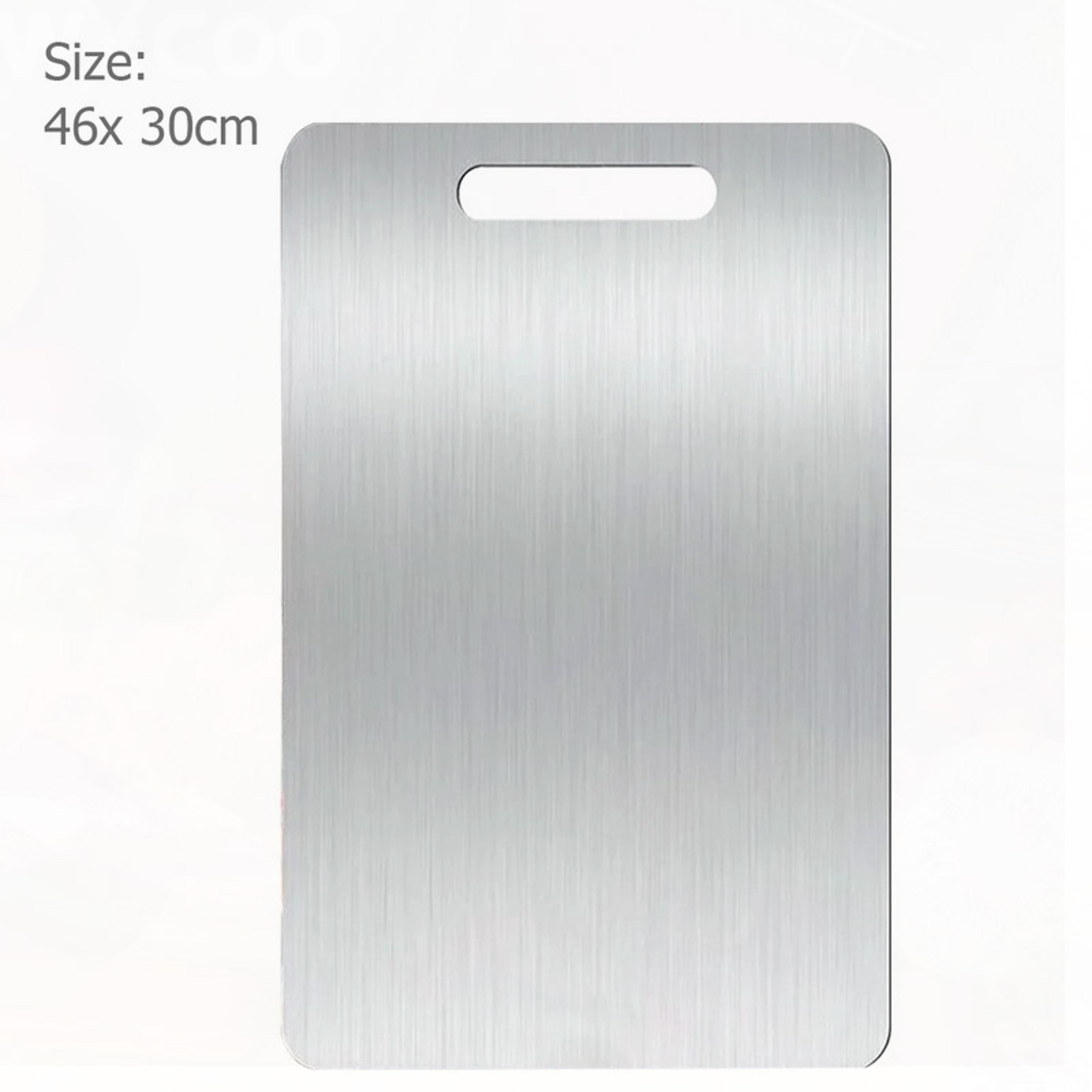 thickened double sided stainless steel cutting board for chopping and dough kneading