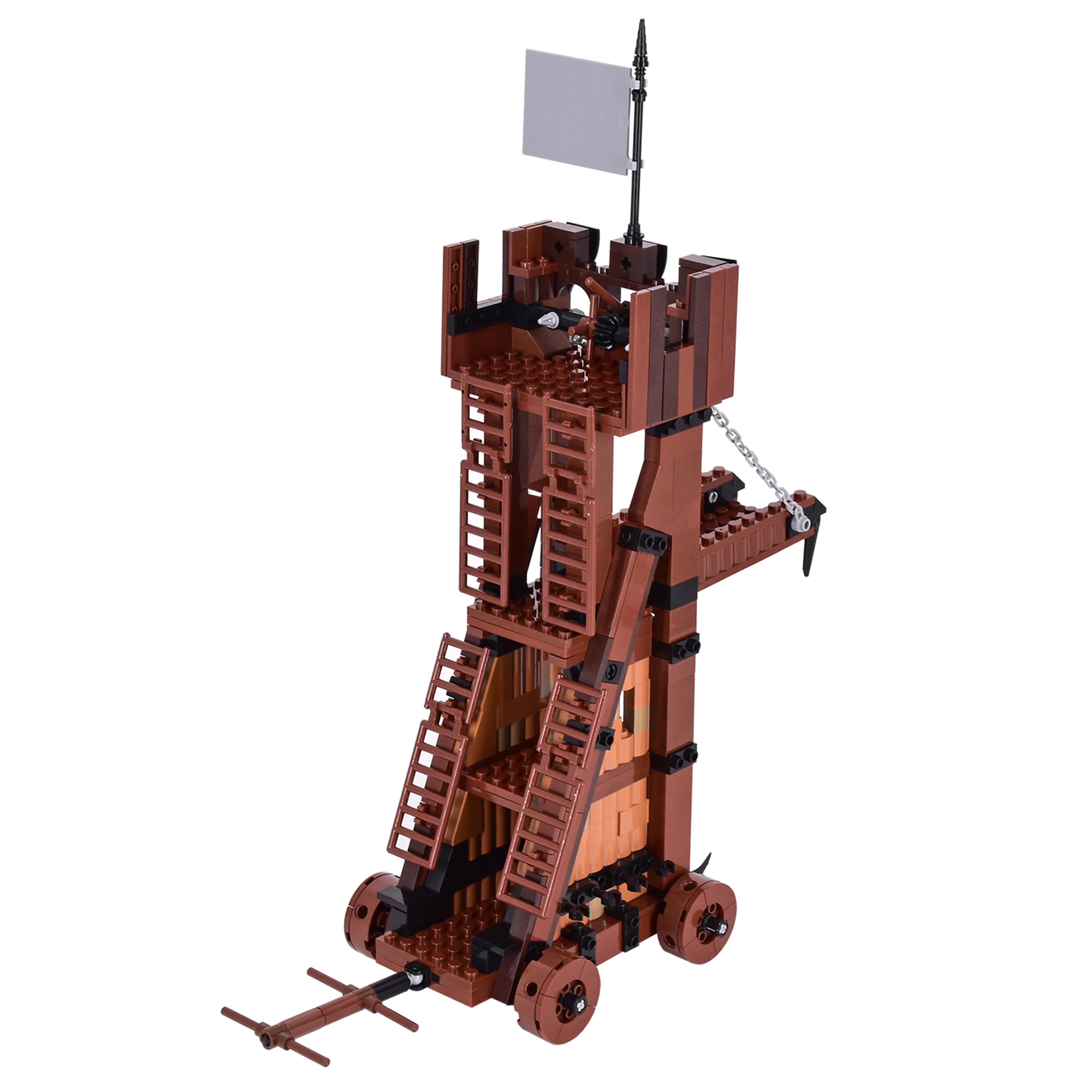 medieval castle building blocks knight chariot siege engine model toy