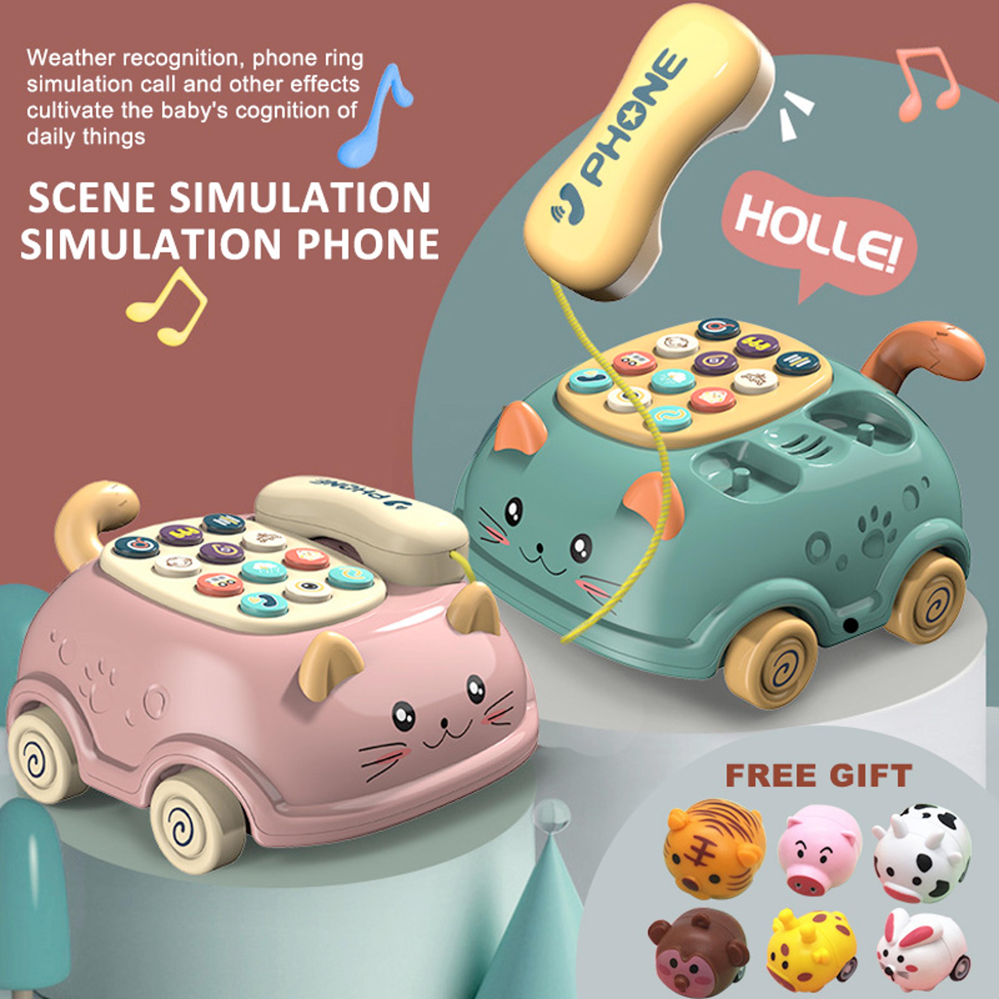 montessori musical baby phone toy with lights and piano