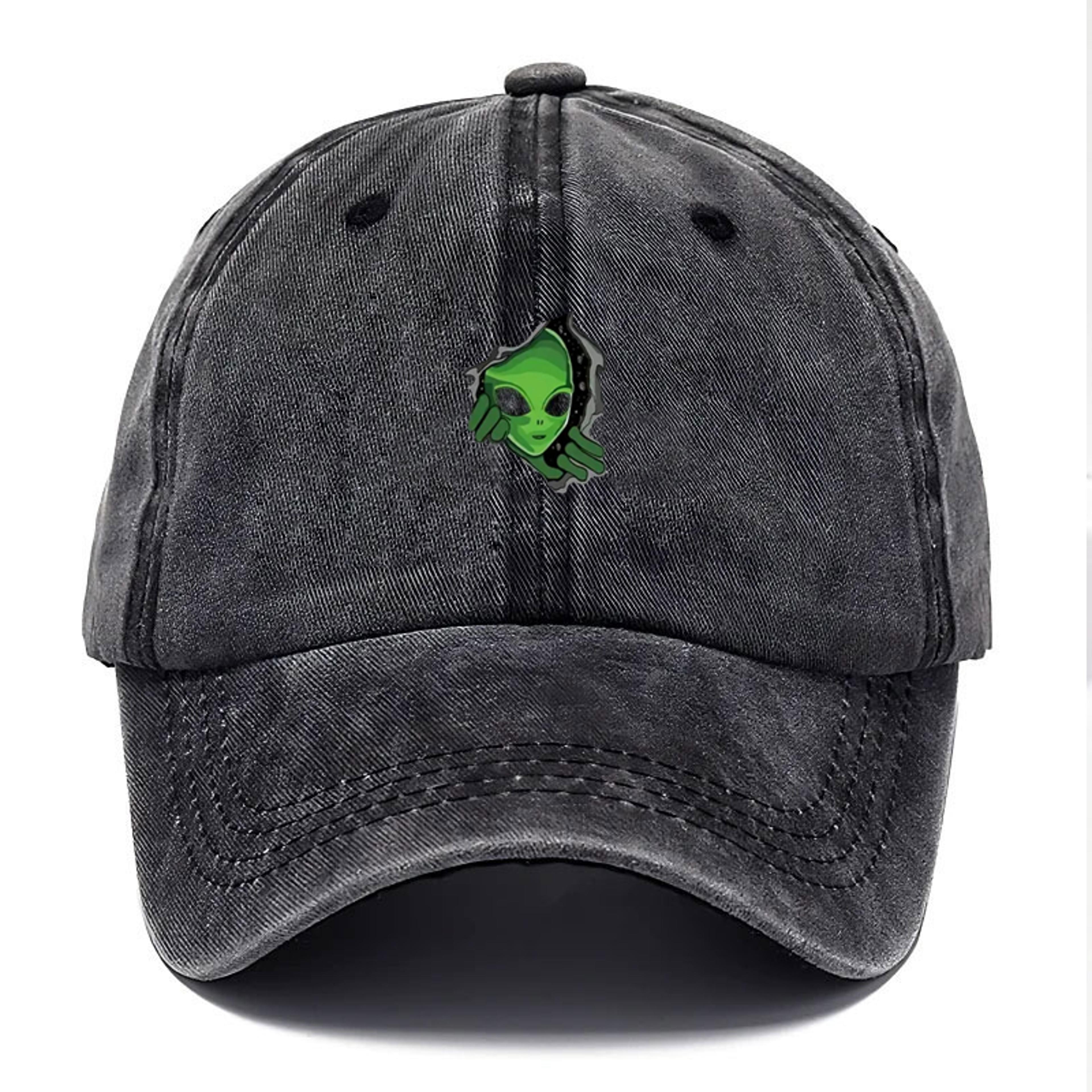 alien vintage washed cotton baseball cap adjustable distressed streetwear hat