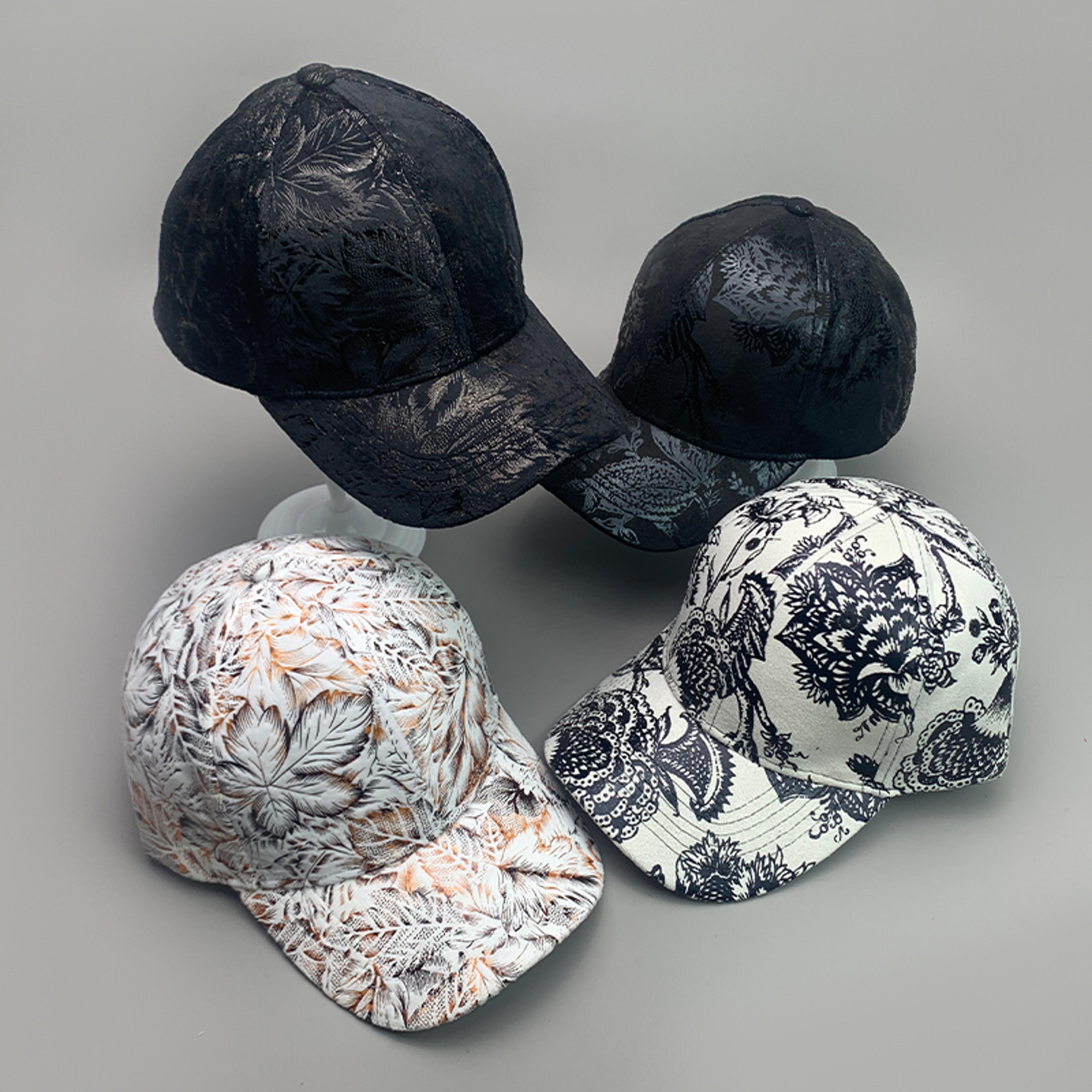 flower leaf vegan leather baseball cap unisex streetwear hat