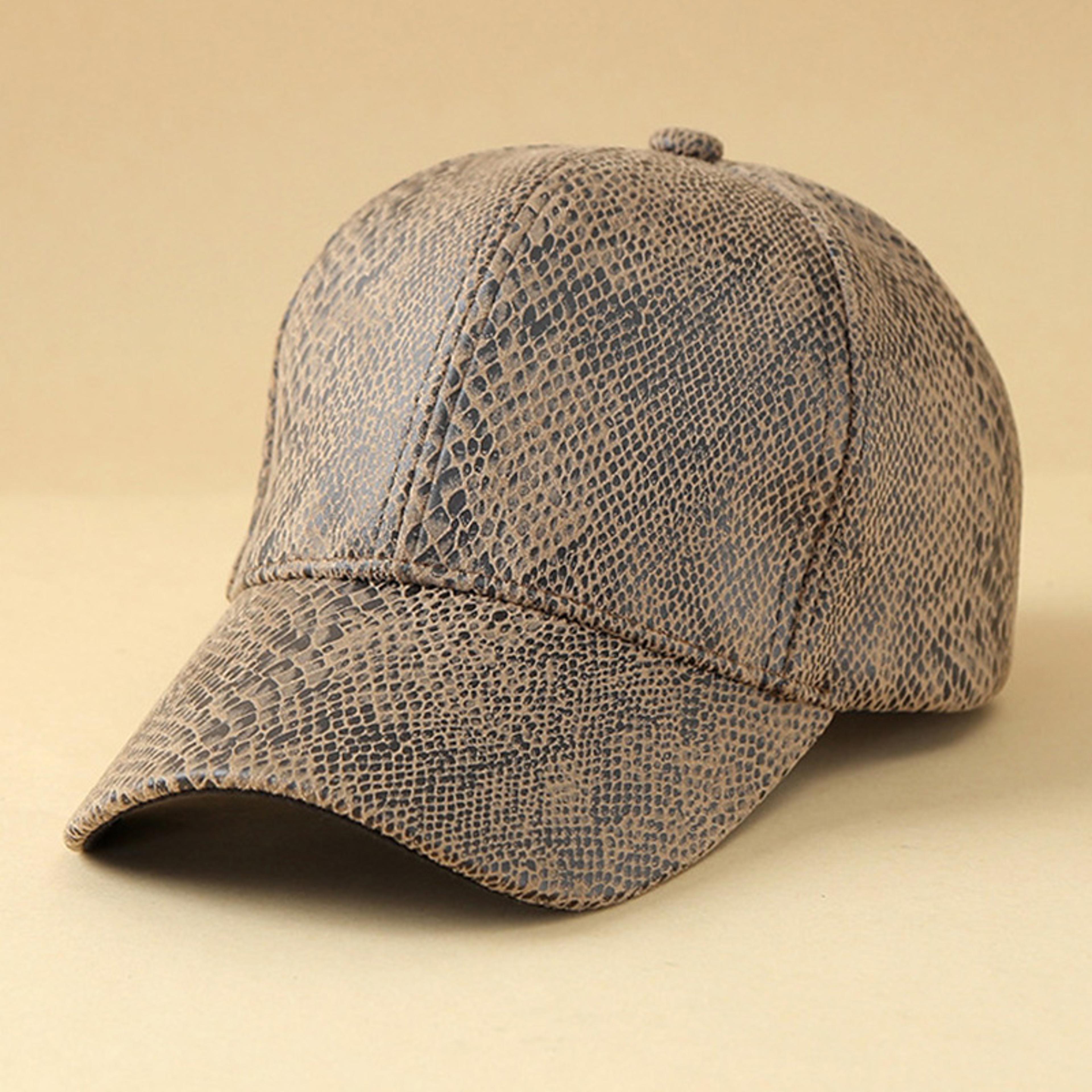 mens pu leather baseball cap adjustable snapback outdoor hat